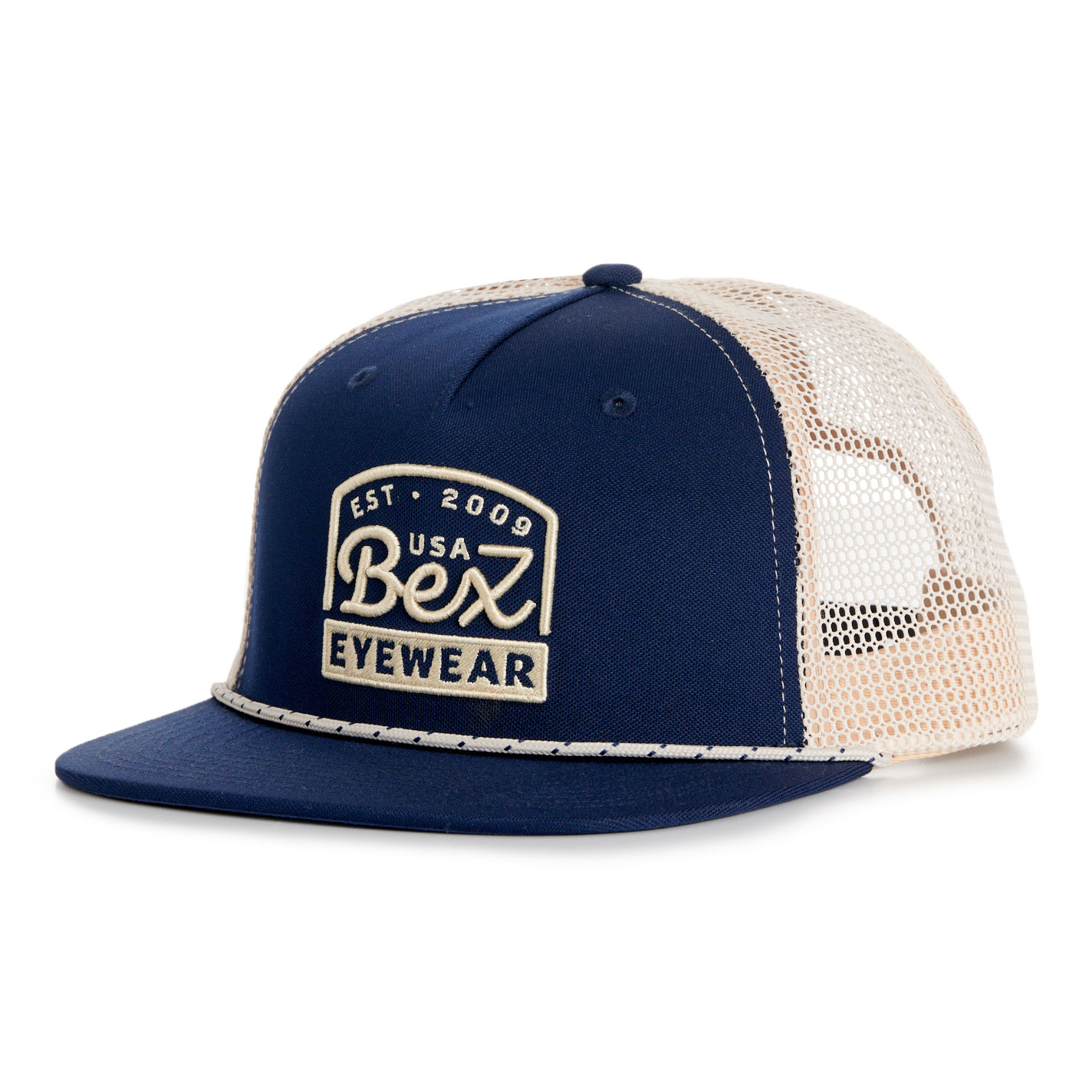 Bex Navy & Cream Hudson Logo Flat Bill Cap - Image 1