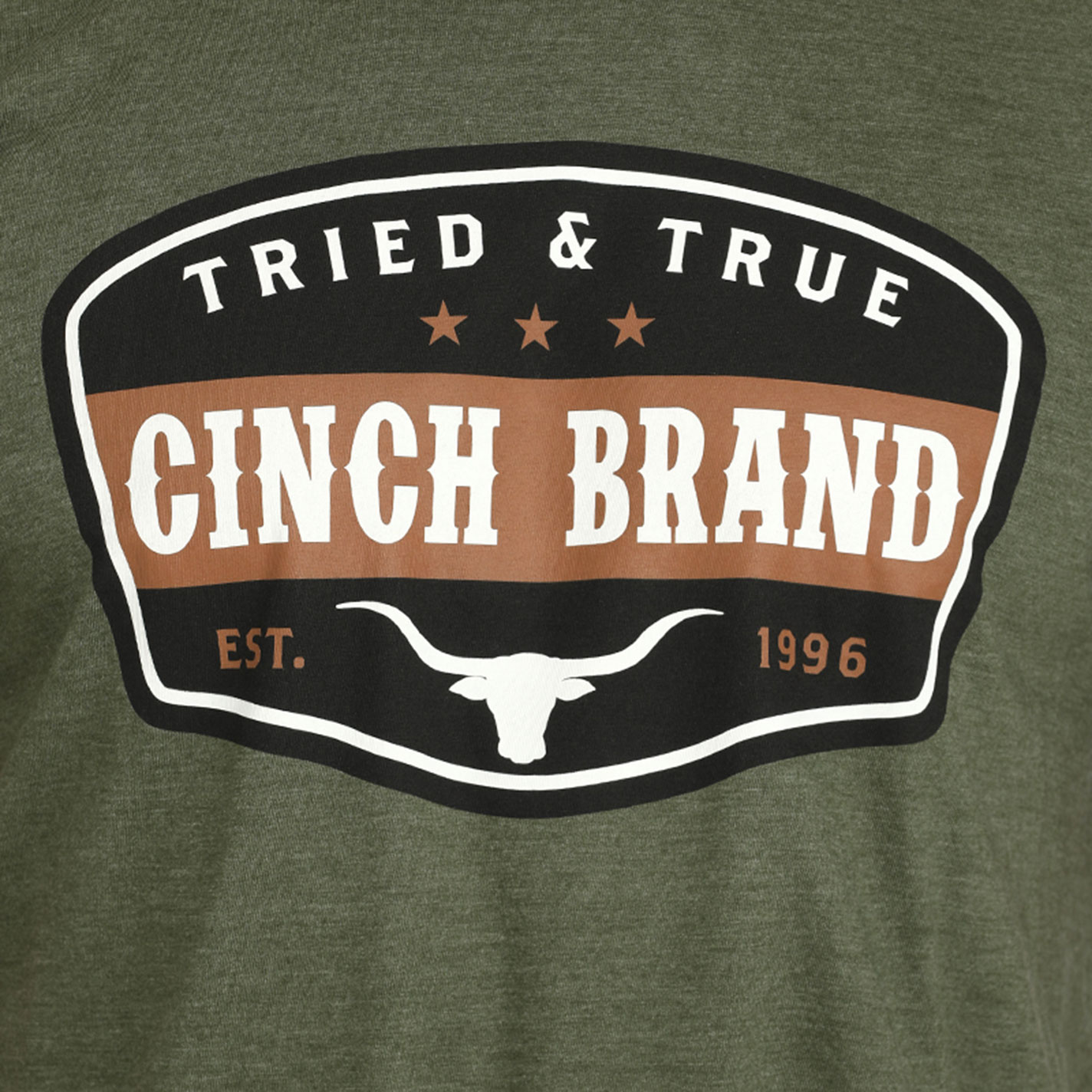 Cinch Men's Olive Tried & True Logo Graphic T-Shirt - Image 1