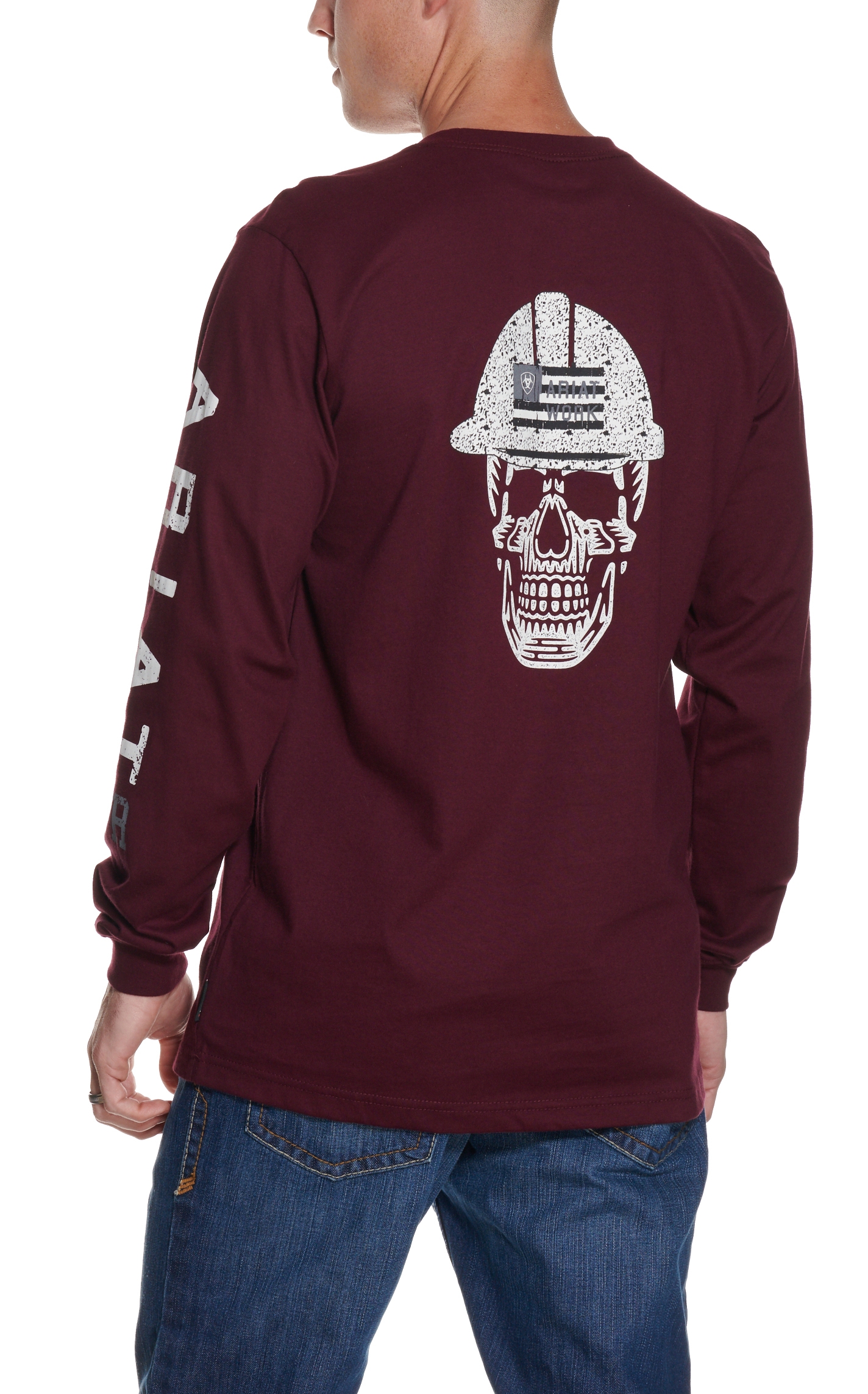 Ariat Men's Malbec Roughneck Skull Logo Long Sleeve FR T-Shirt - Big & Tall - Image 1