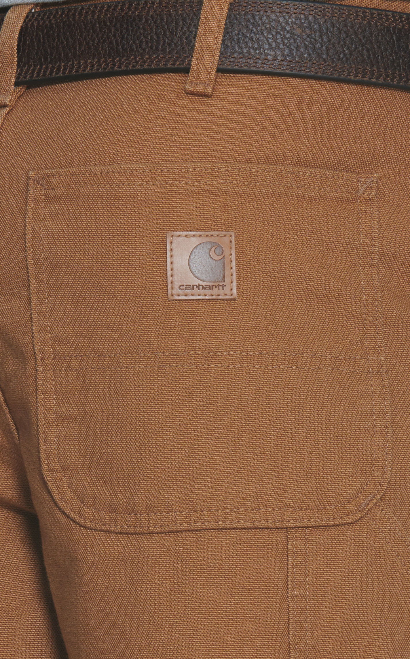 Carhartt Men's Duck Brown Washed Duck Loose Original Fit Dungaree Work Pants - Image 1