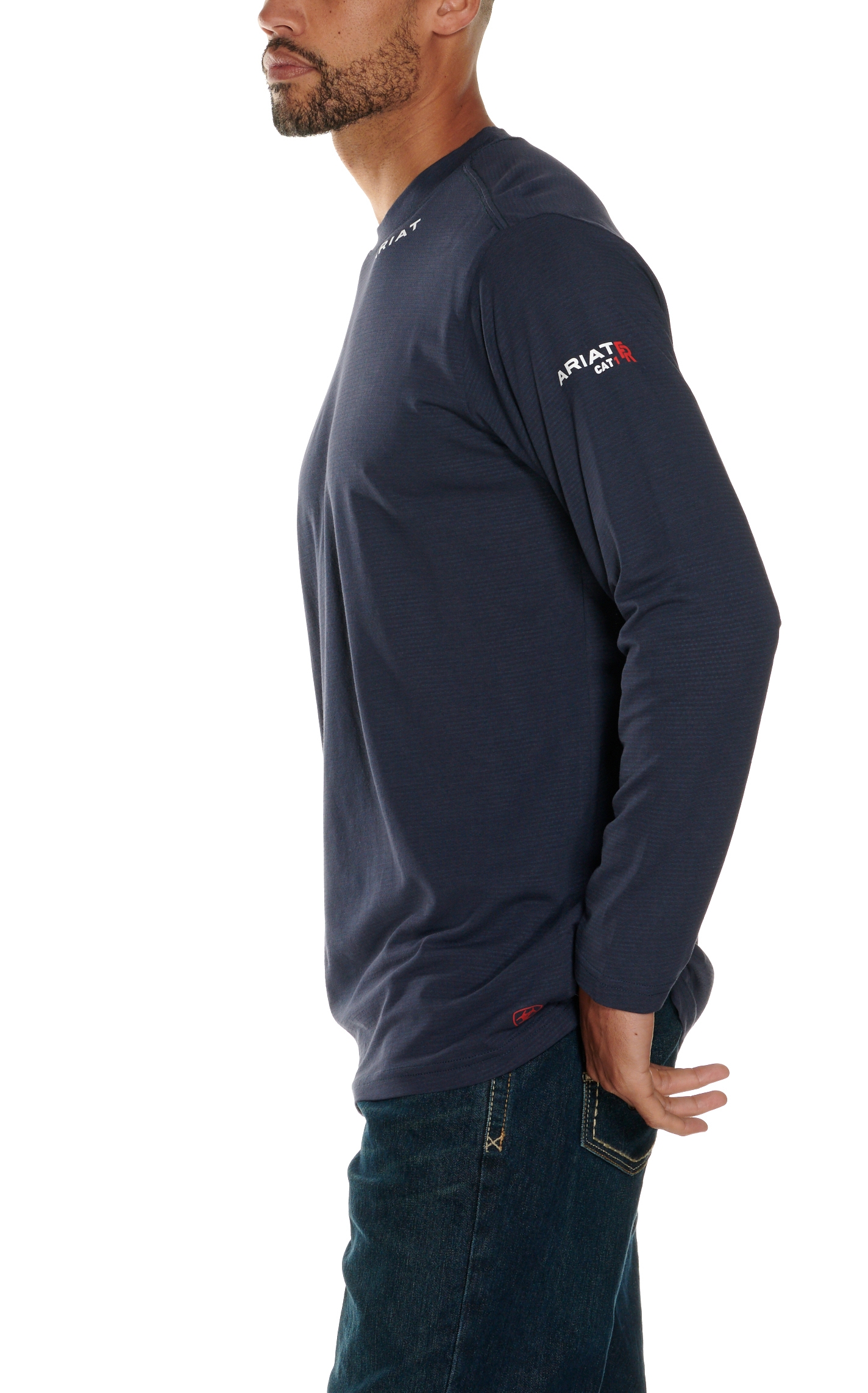 Ariat Men's Base Layer Navy FR Long Sleeve T-Shirt - Image 1