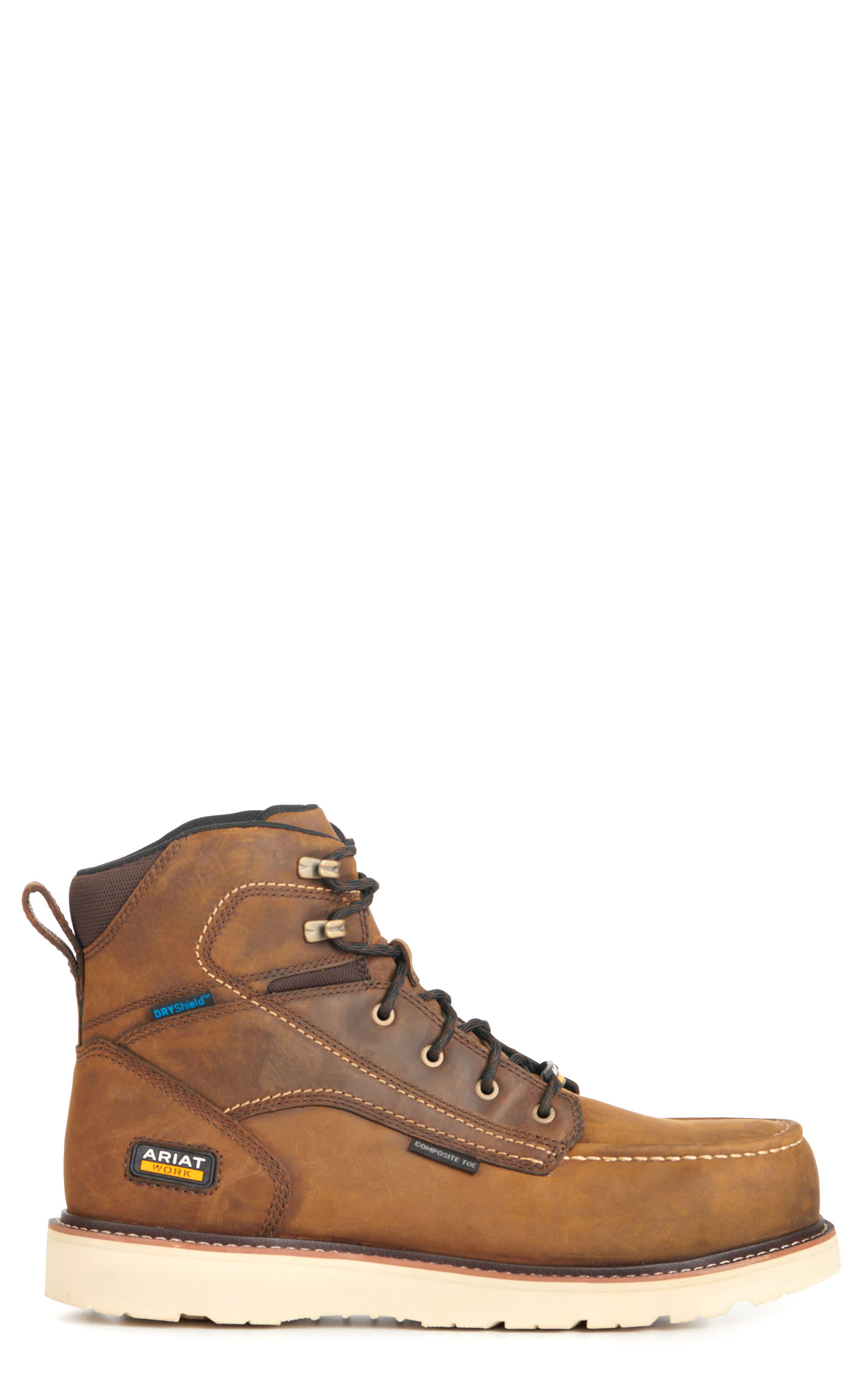 Ariat Men's Rebar Wedge Distressed Brown Moc Composite Toe 6\