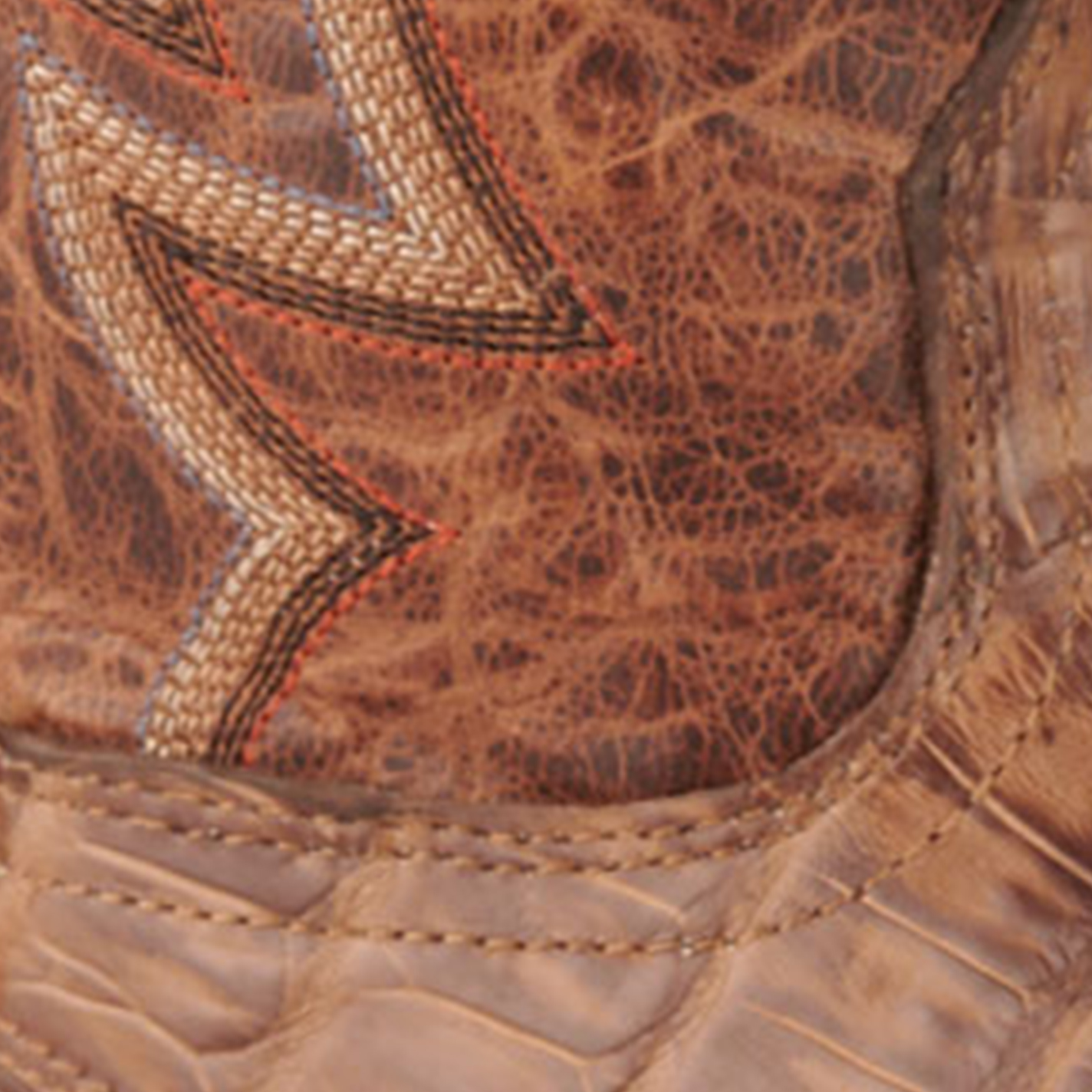 Cavender's Men's Orix Brown and Chestnut Caiman Belly Wide Square Toe Exotic Cowboy Boots - Image 1