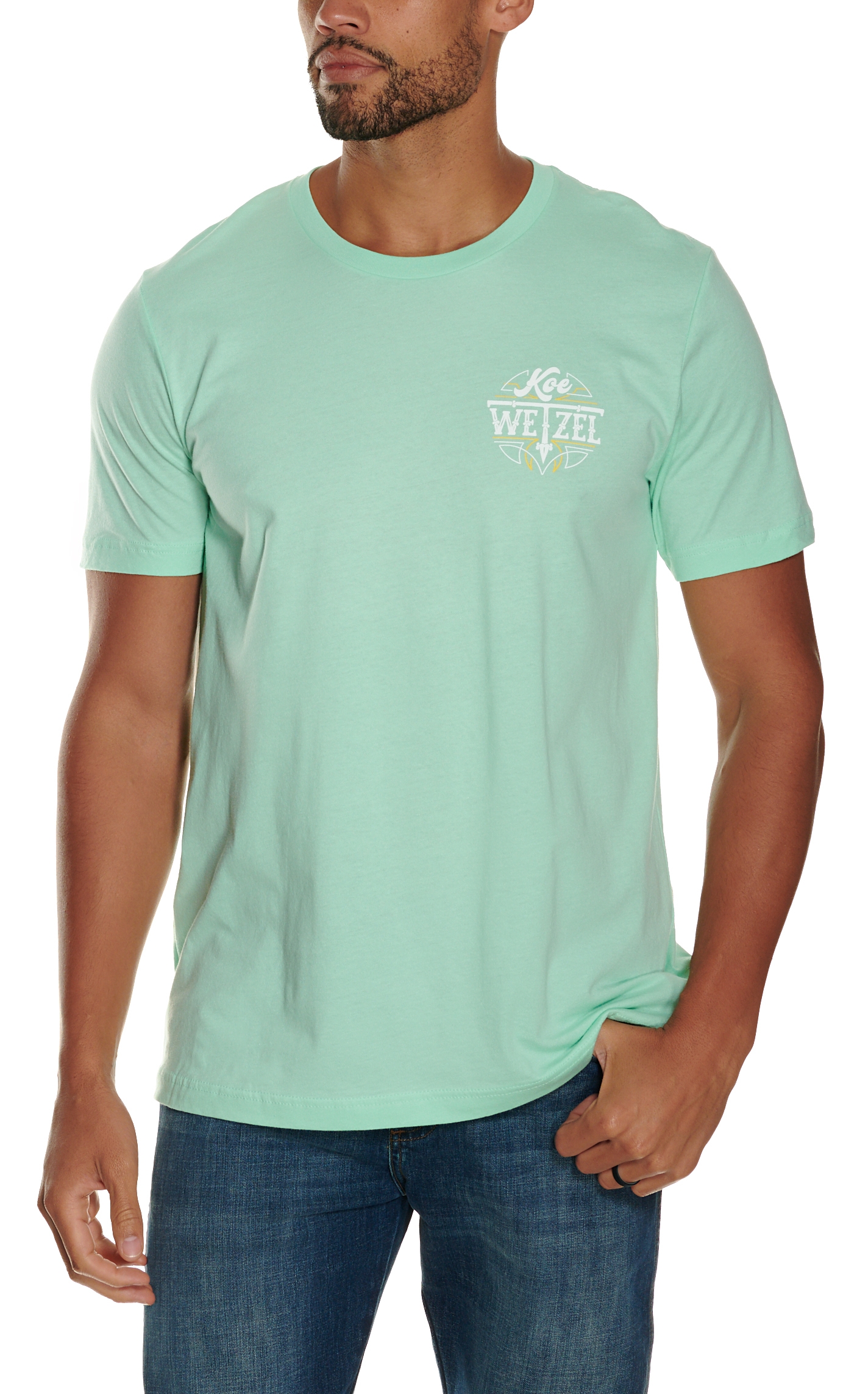 Men's Seafoam Green Koe Wetzel Selfish Short Sleeve T-Shirt - Image 1