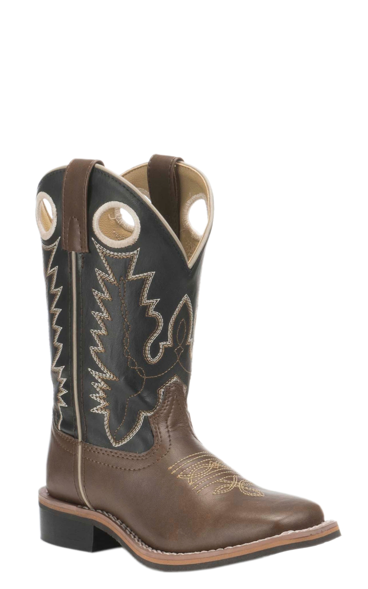 Smoky Mountain Kids Brown and Black Cowboy Square Toe Boots - Image 1