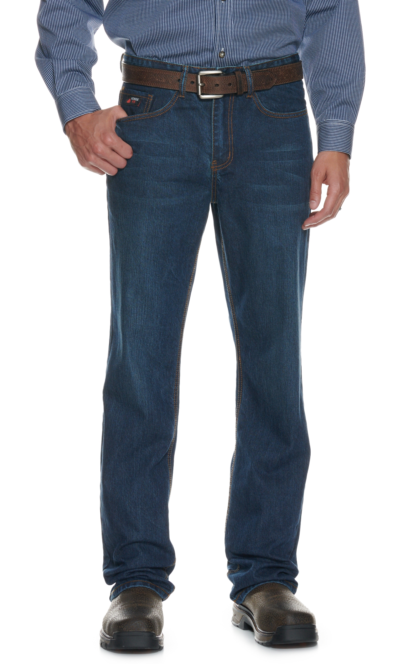 Forge Men's Dark Wash Boot Cut HRC2 FR Work Jeans - Image 1