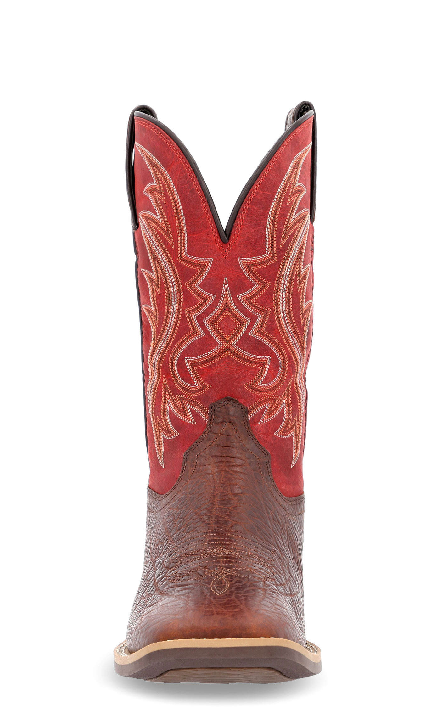 Durango Men's Shyloh Mahogany & Dynamite Red Wide Square Toe Cowboy Boots - Image 1