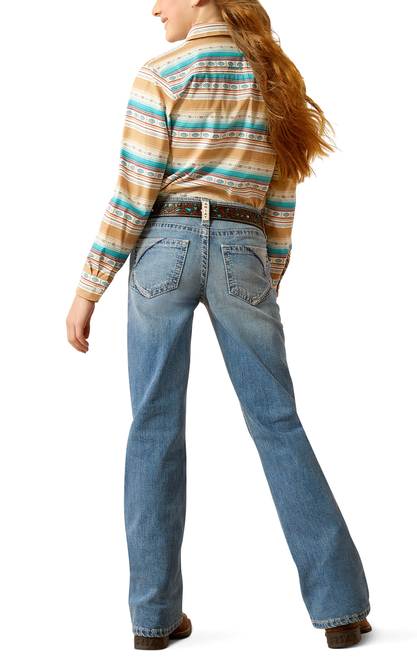 Ariat Girl's Lydia Tennessee Light-Medium Wash Boot Cut Jeans - Image 1