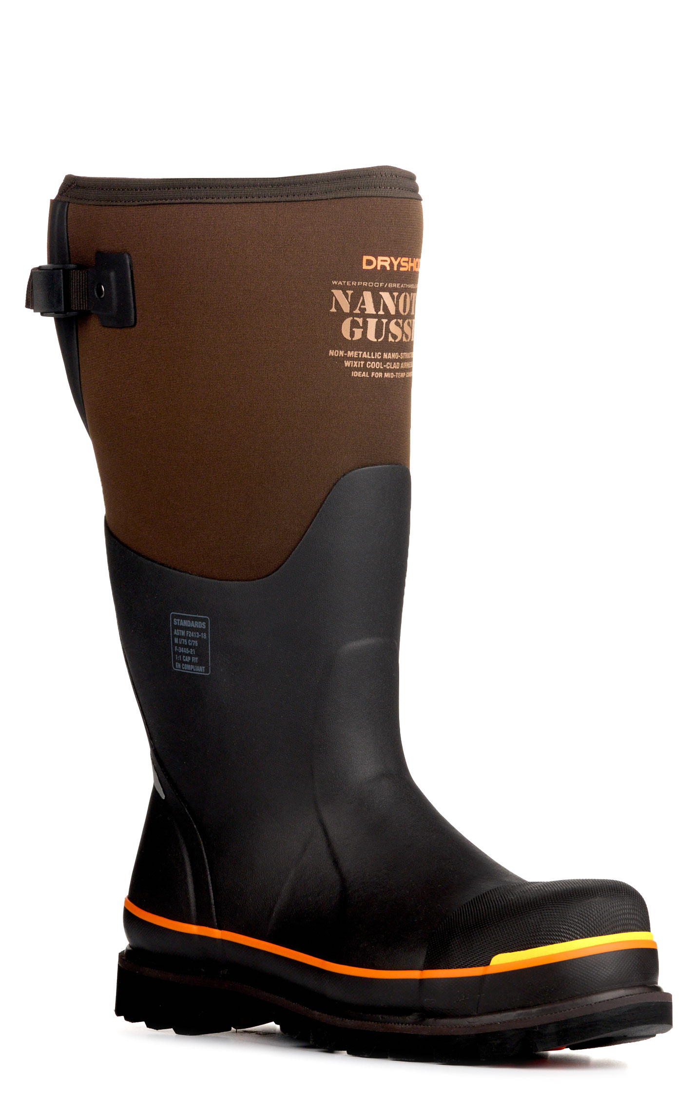 Dryshod Men's WIXIT Black and Brown Round Nanotoe Work Boots - Image 1