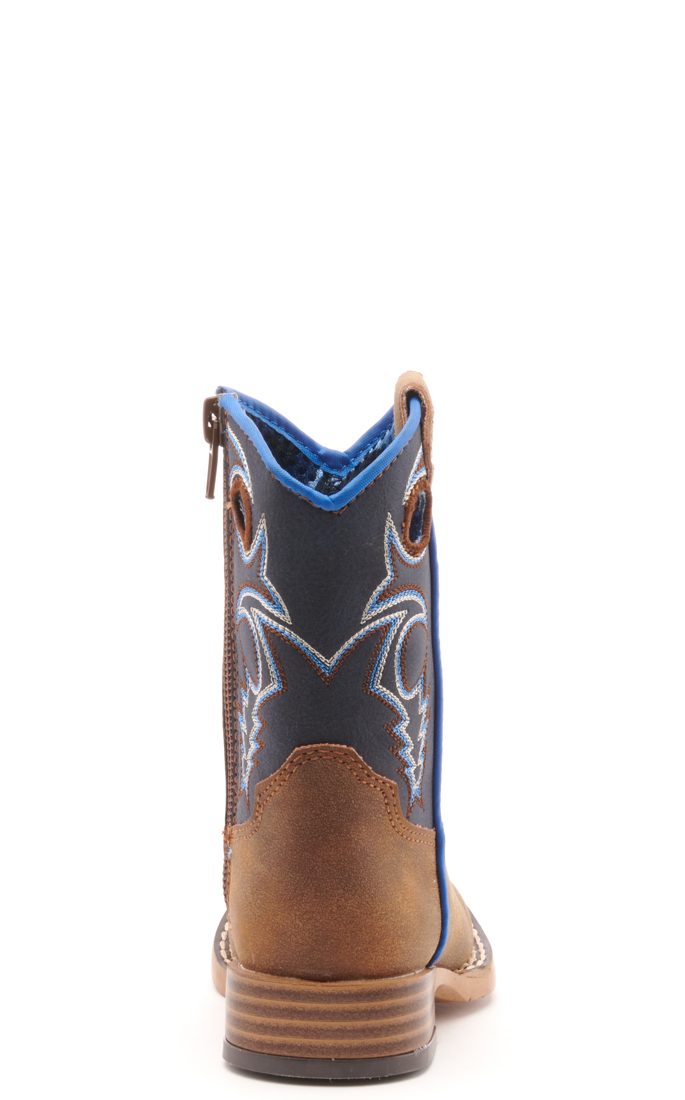 Twister Toddler Ben Baby Bucker Brown and Navy Square Toe Cowboy Boots - Image 1