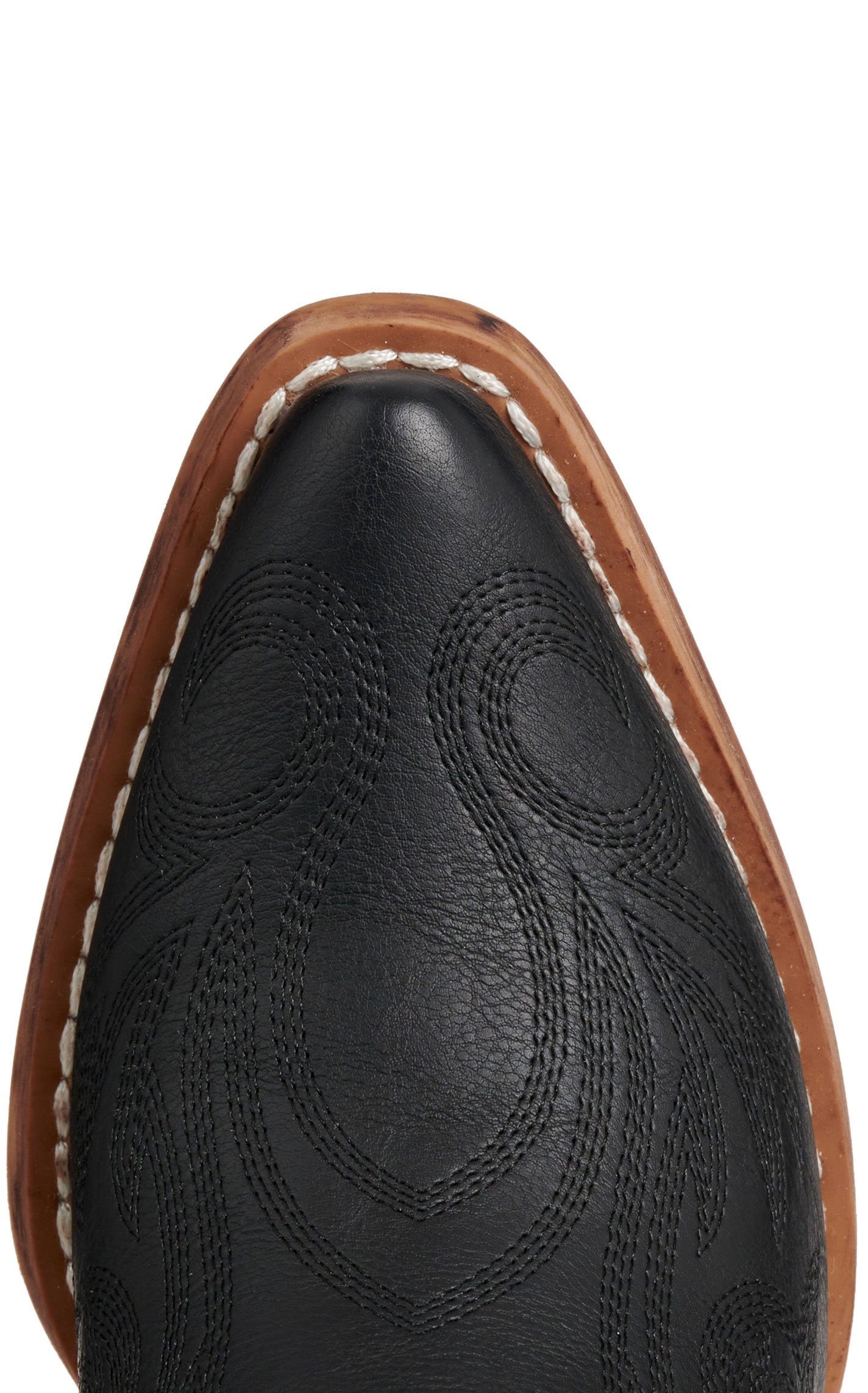 Roper Women's Black Faux Leather Scroll Snip Toe Cowboy Boots - Image 1