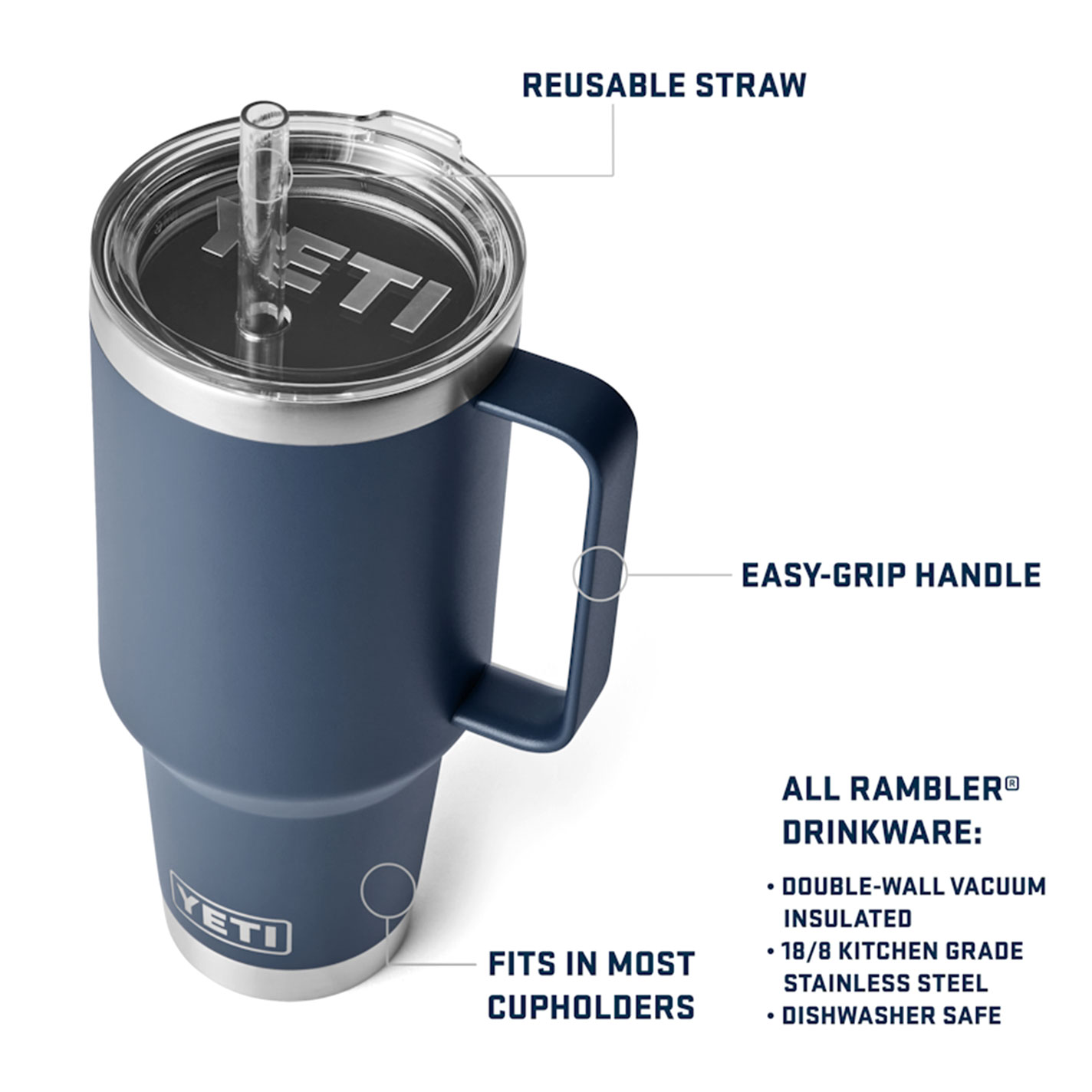 Yeti Coolers Rambler 42 Oz Black Forest Green Straw Mug - Image 1