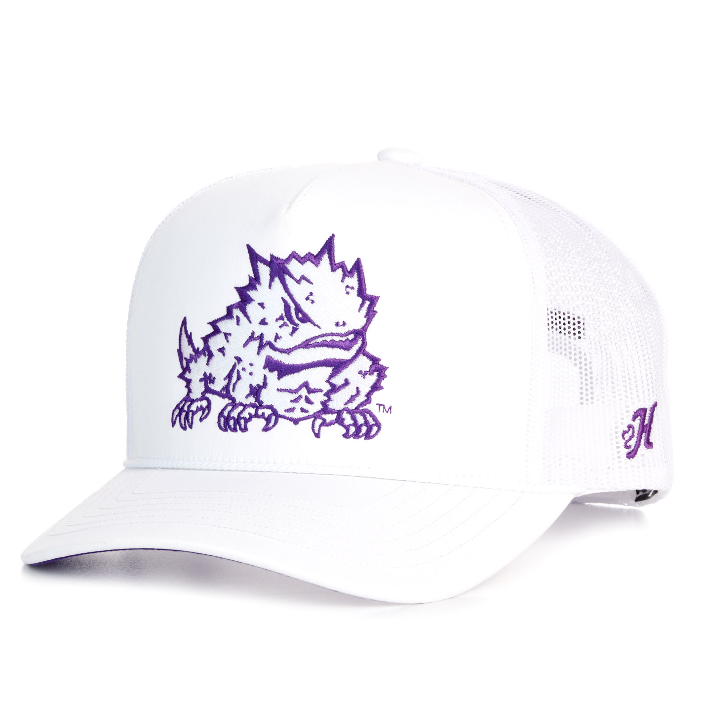 Hooey Collegiate Collection White TCU Embroidered Horn Frog Logo Cap - Image 1