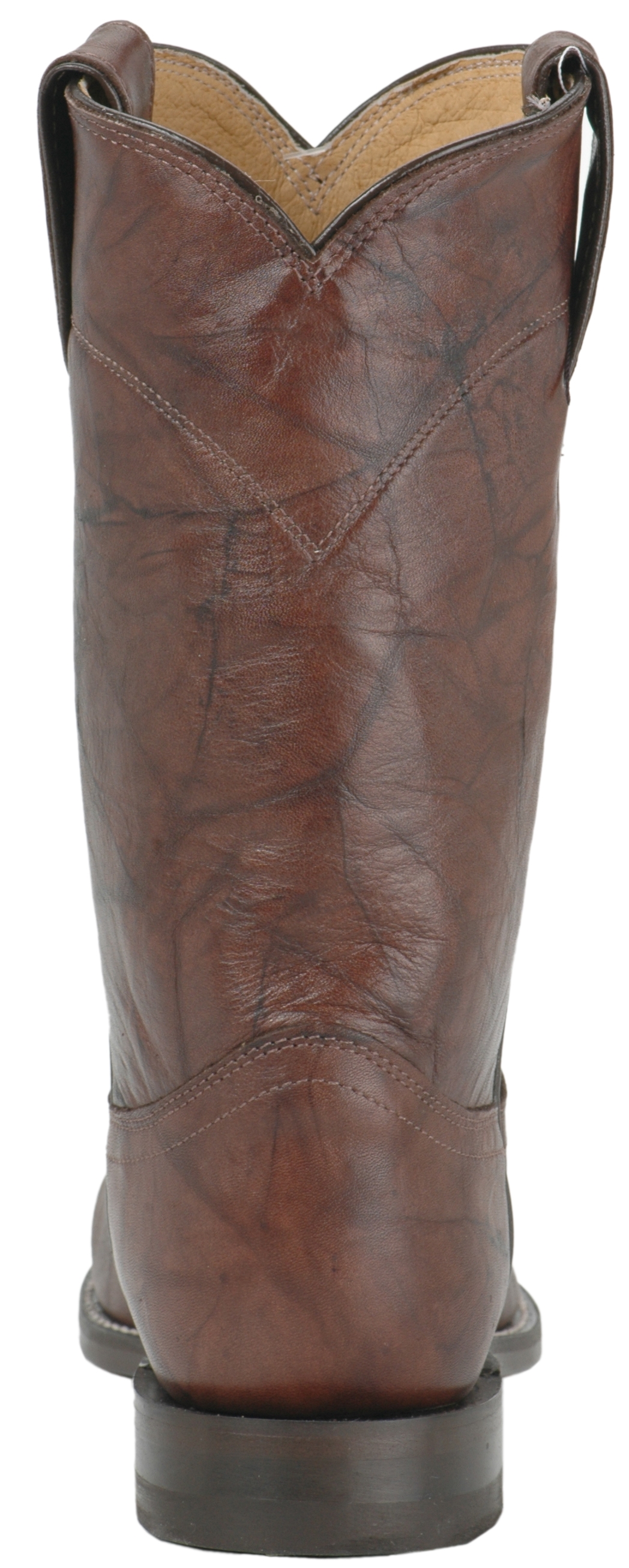 Justin Men's Dark Brown Marbled Deerlite Premium Leather Roper Boots - Image 1