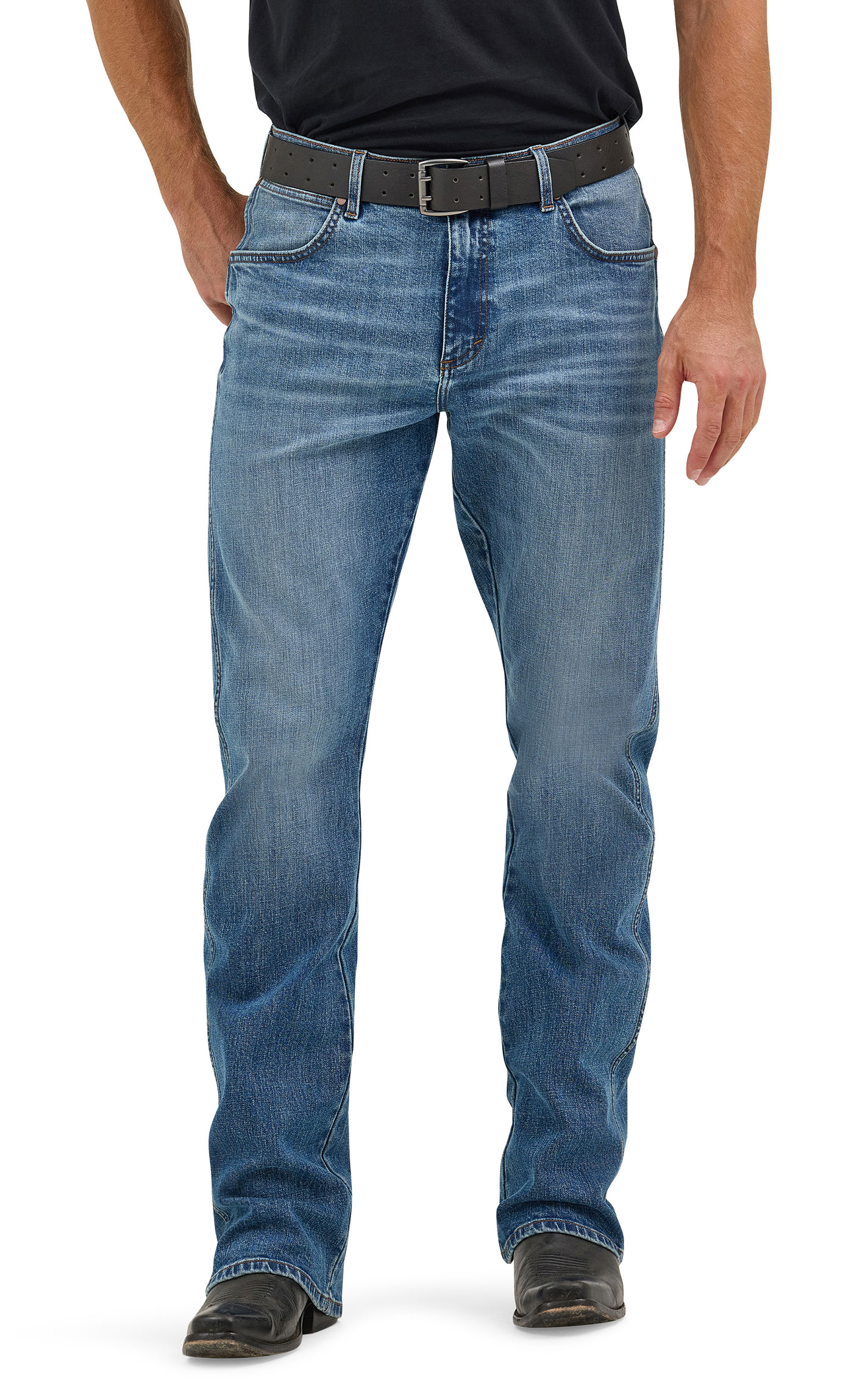 Wrangler Retro Men's Harris Medium Wash Relaxed Fit  Bootcut Jeans - Image 1