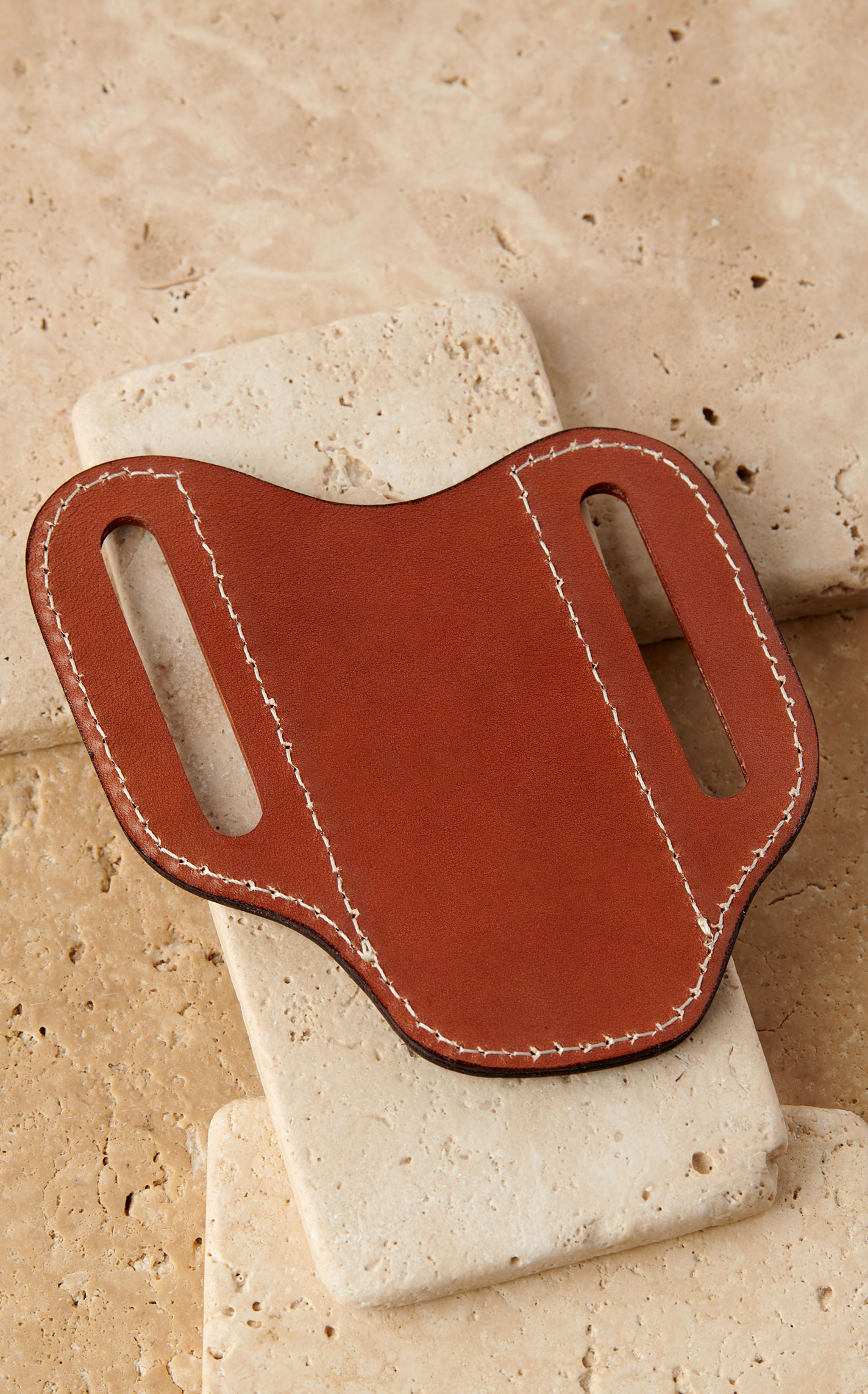 Red Dirt Hat Co. Genuine Leather Aztec Red Logo Pancake Knife Sheath - Image 1