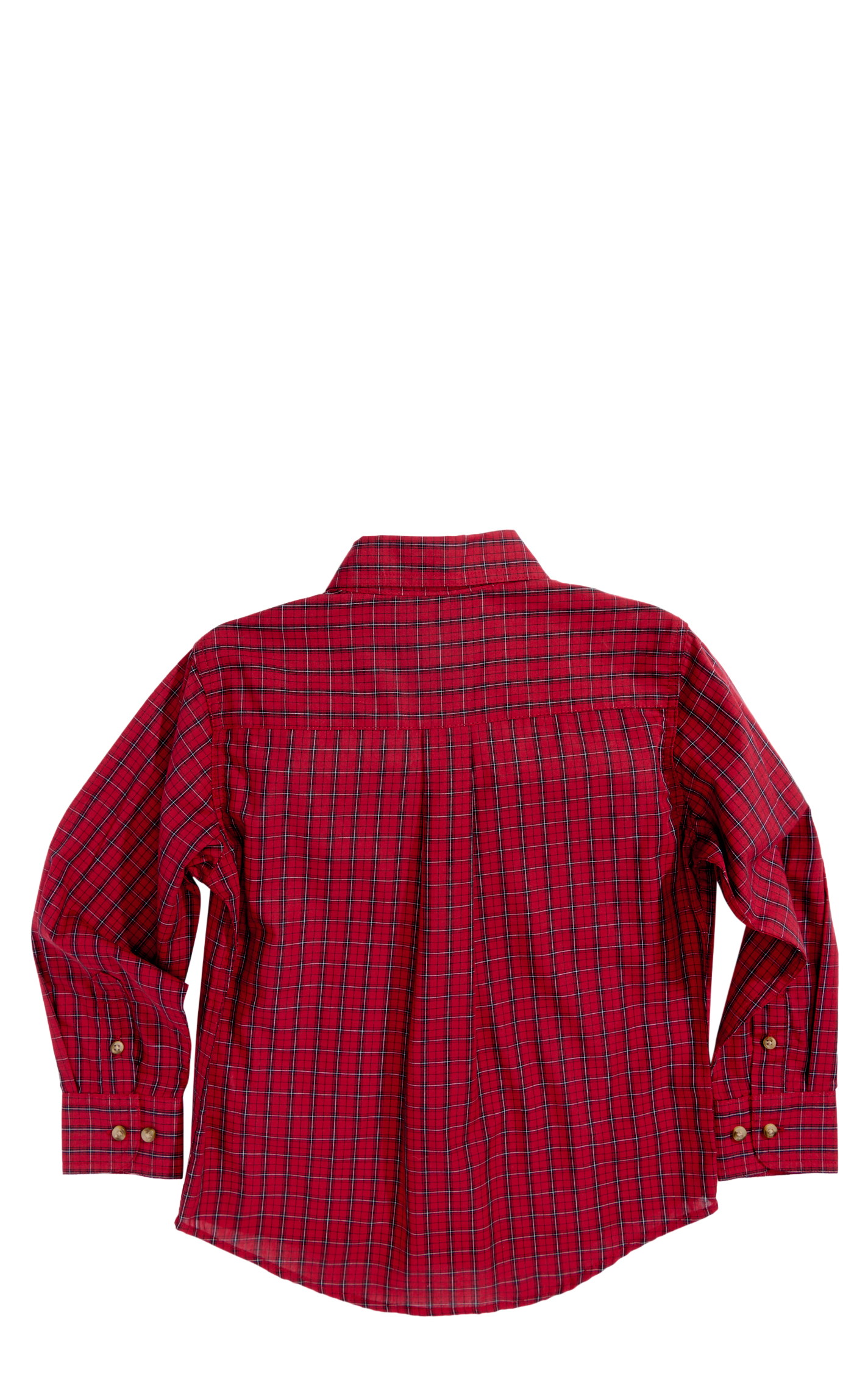 Wrangler Boy's Red Brick & Black Plaid Print Western Shirt - Image 1