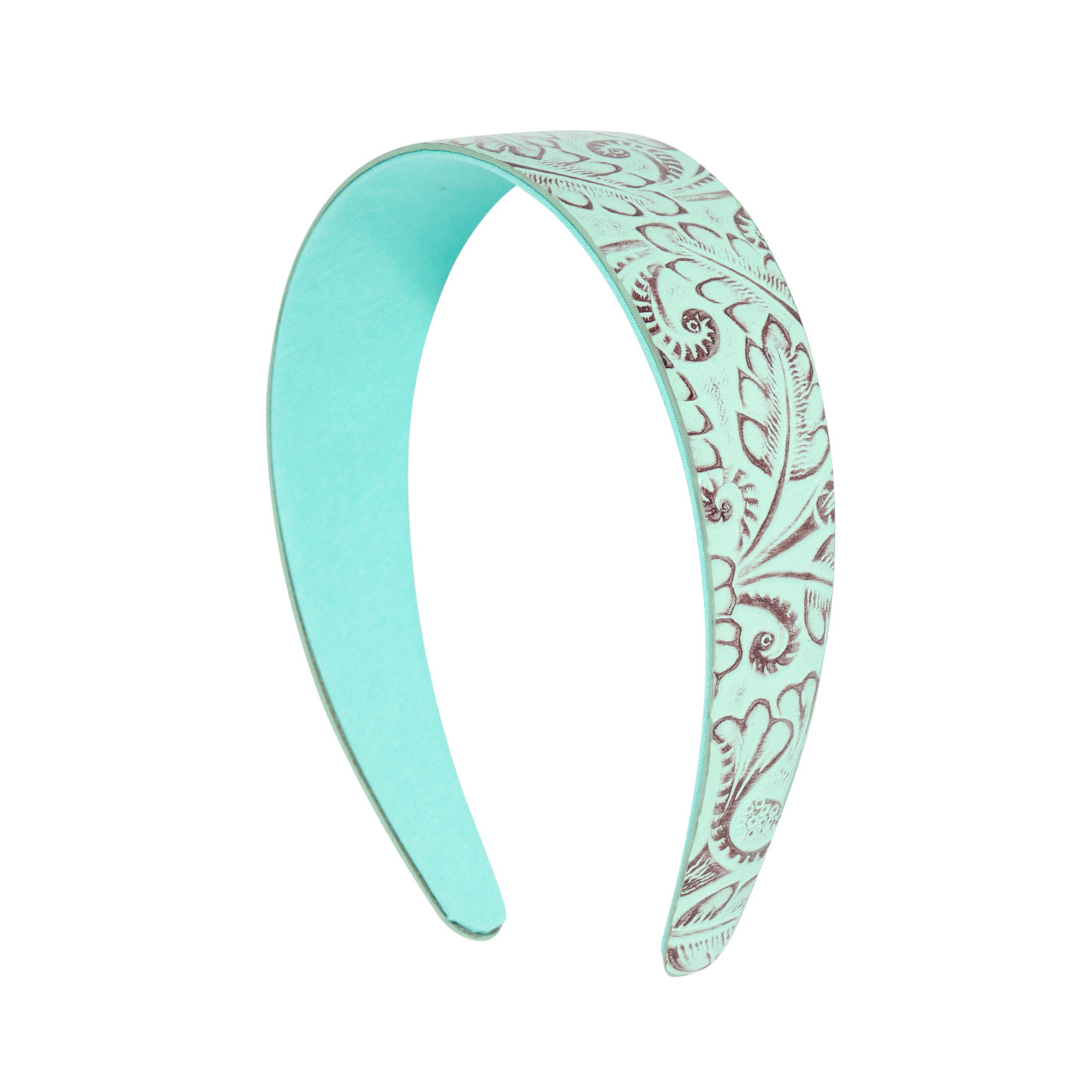 806 by Pink Panache Turquoise Floral Western Tooled Headband  - Image 1