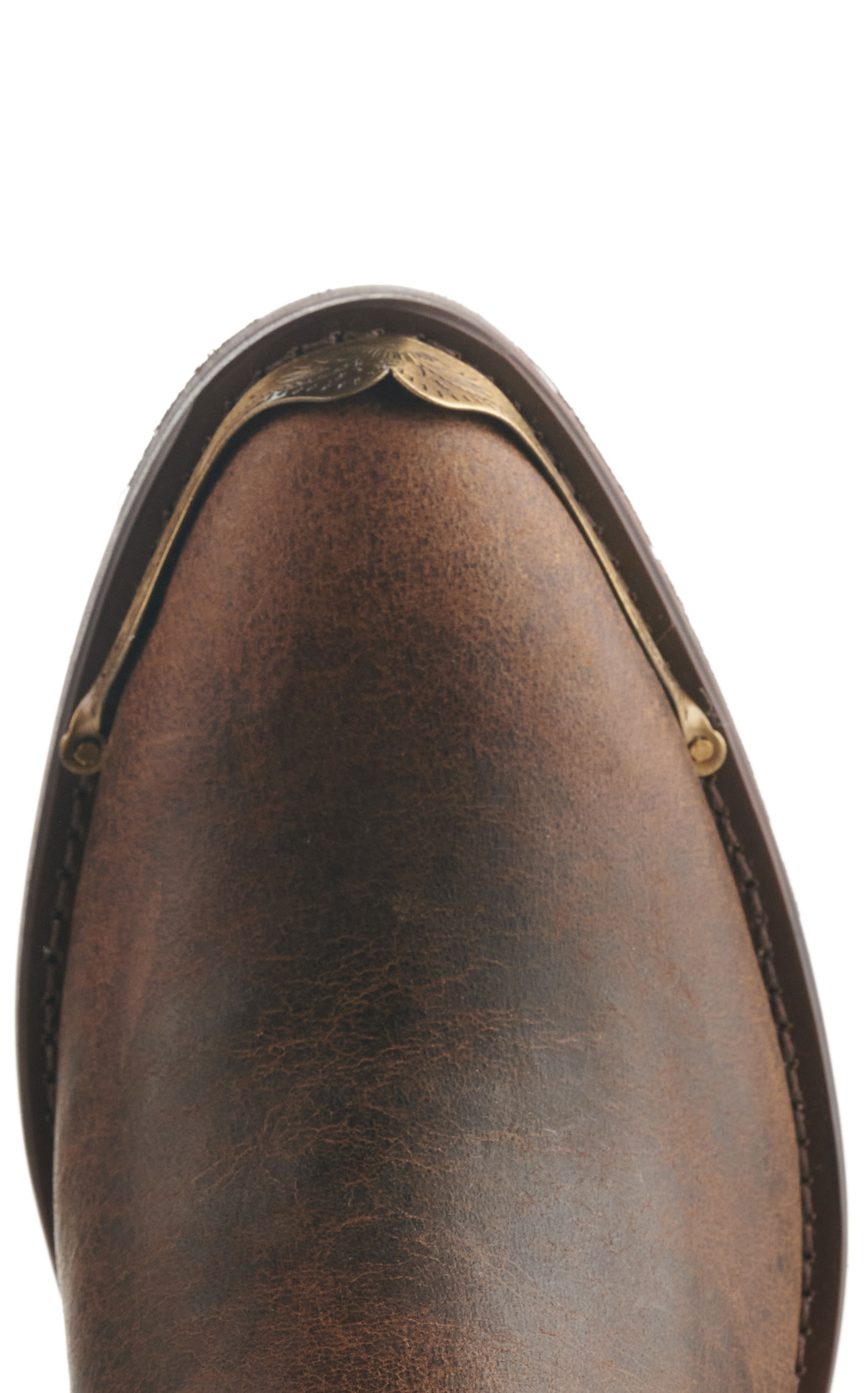 Old West Women's Antique Brown Harness Round Toe Cowboy Boots - Image 1