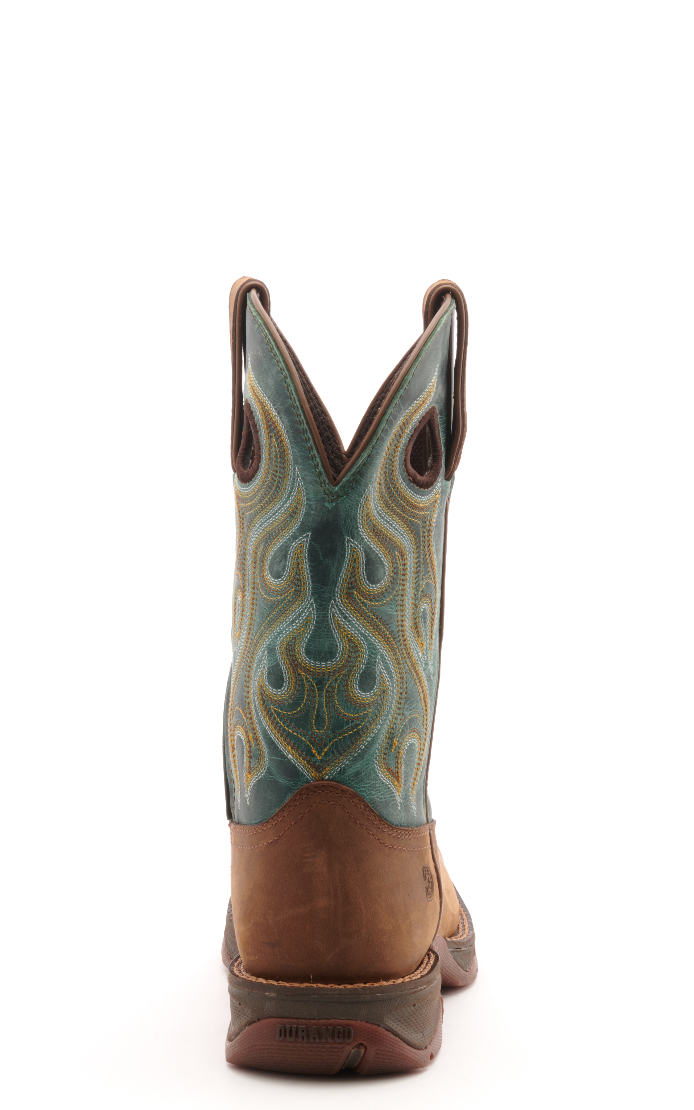 Durango Women's Rebel Dusty Brown and Teal Wide Square Toe Cowboy Boots - Cavender's Exclusive - Image 1