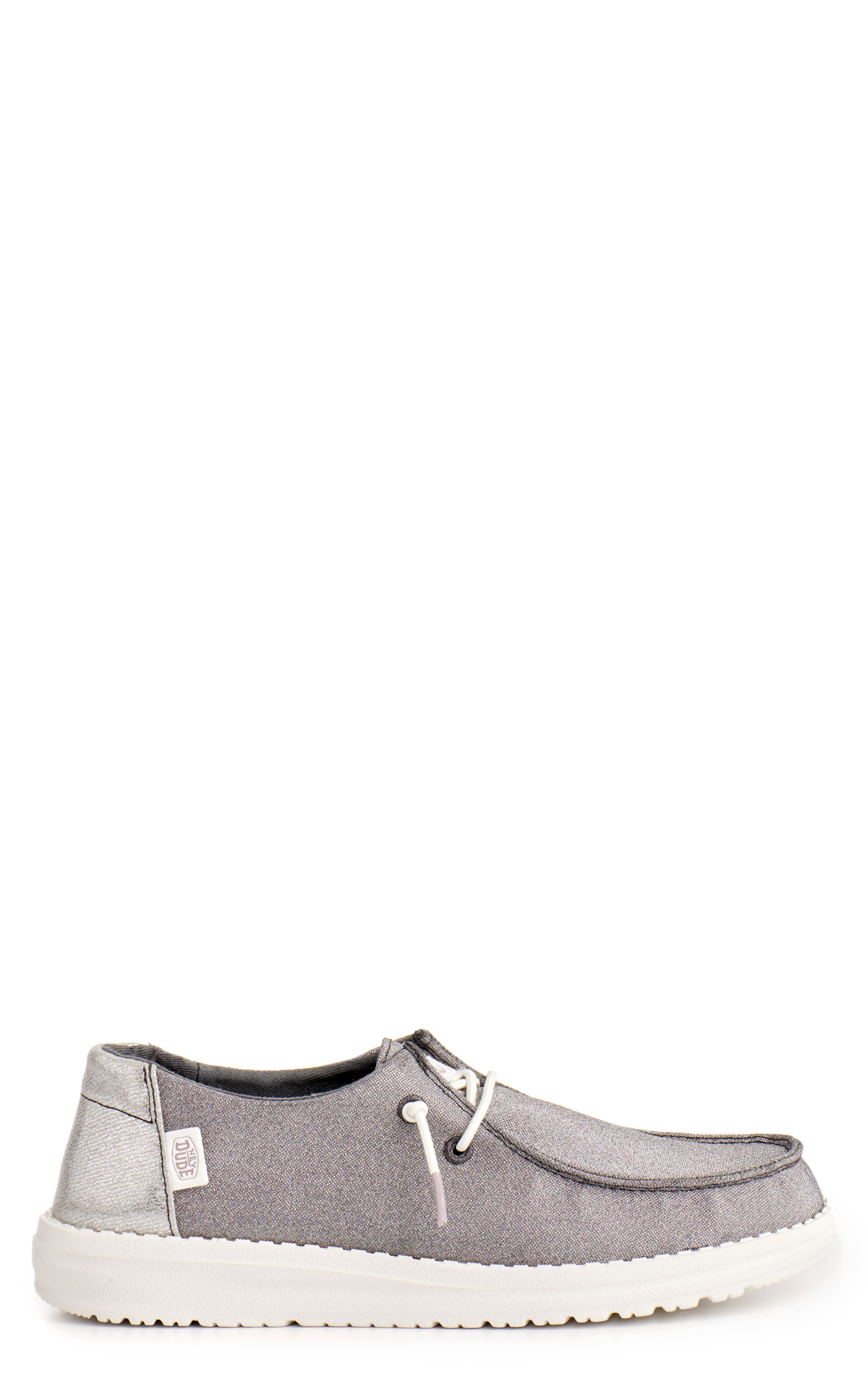 Hey Dude Girls' Wendy Metallic Sparkle Rose Gold Moc Toe Lace Up Casual Shoes - Image 1