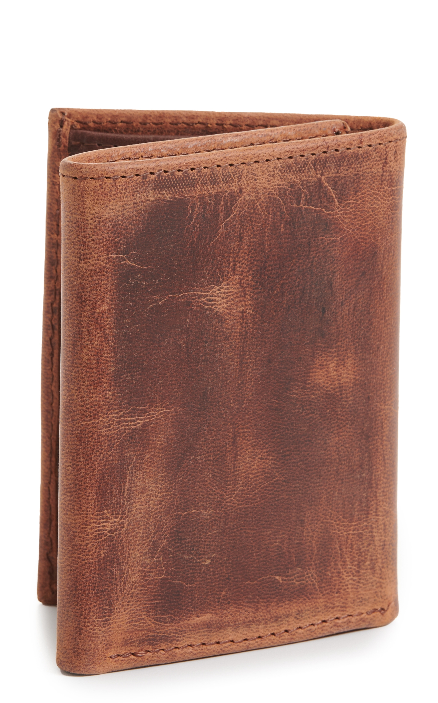 JRC & Sons Men's Tan Mad Dog Goat Leather Trifold Wallet - Image 1
