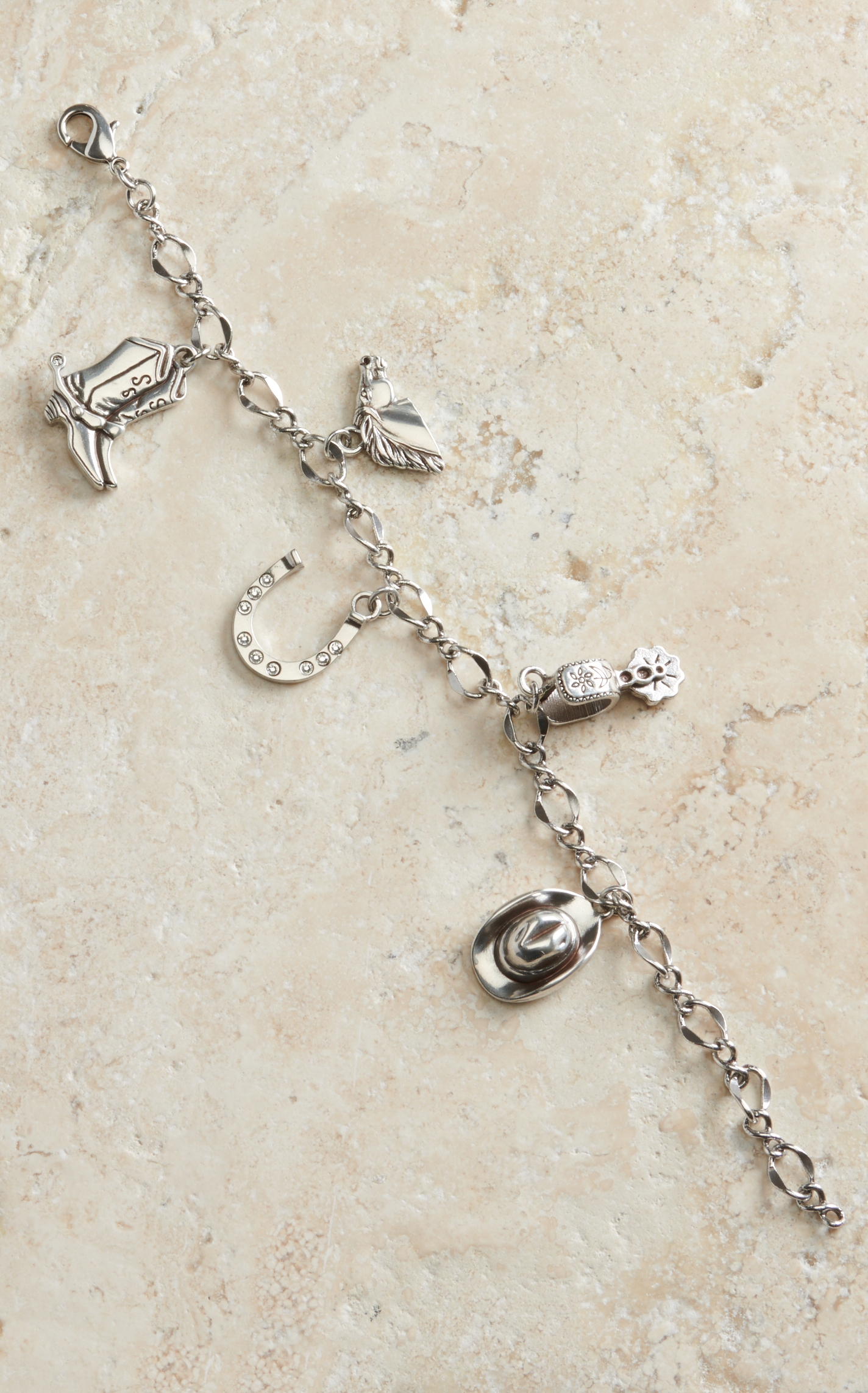 Blazin Roxx Silver Western Charm Bracelet - Image 1
