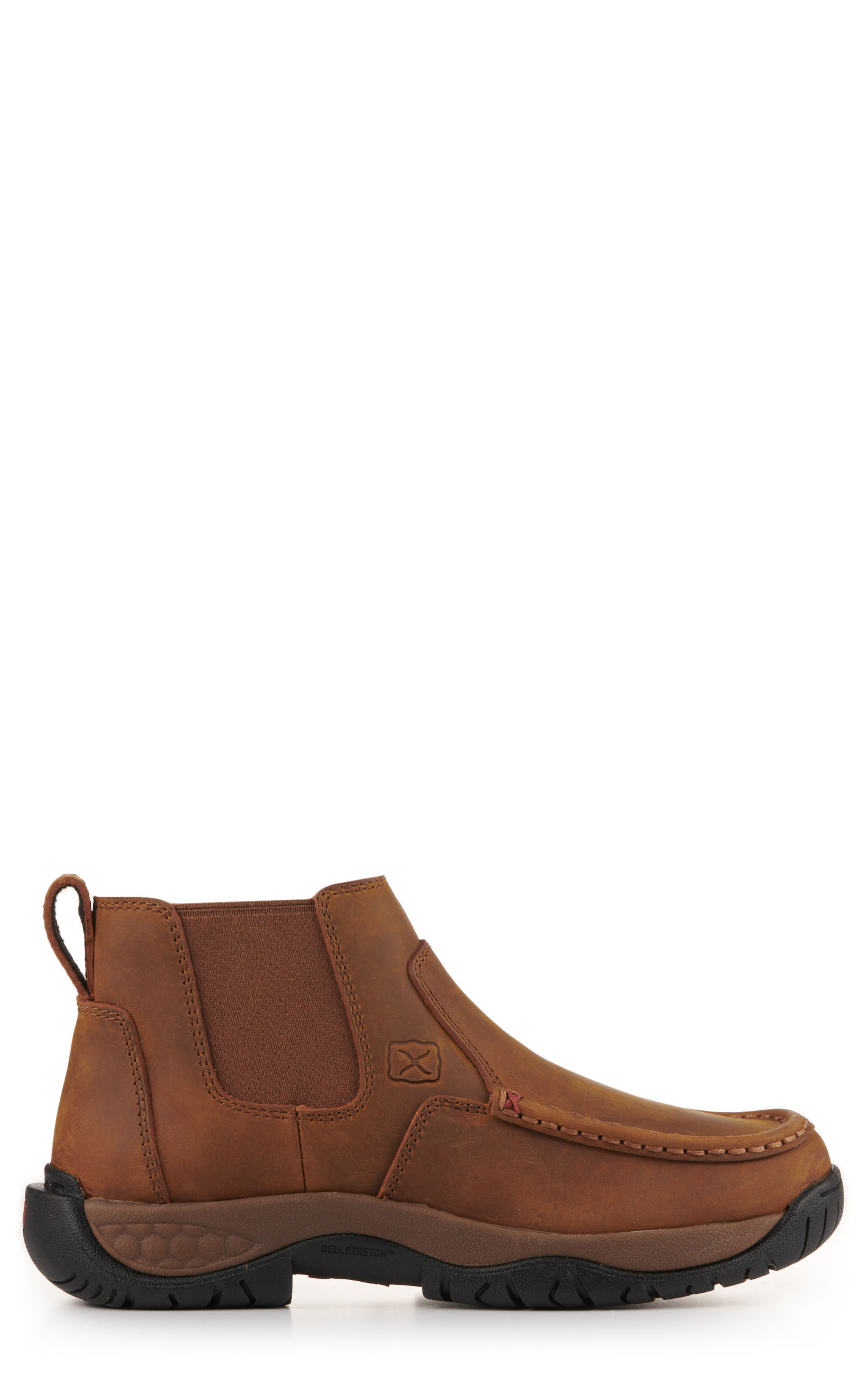 Twisted X Women's Pecan Brown Cell Stretch Round Toe Chelsea Work Boots - Image 1