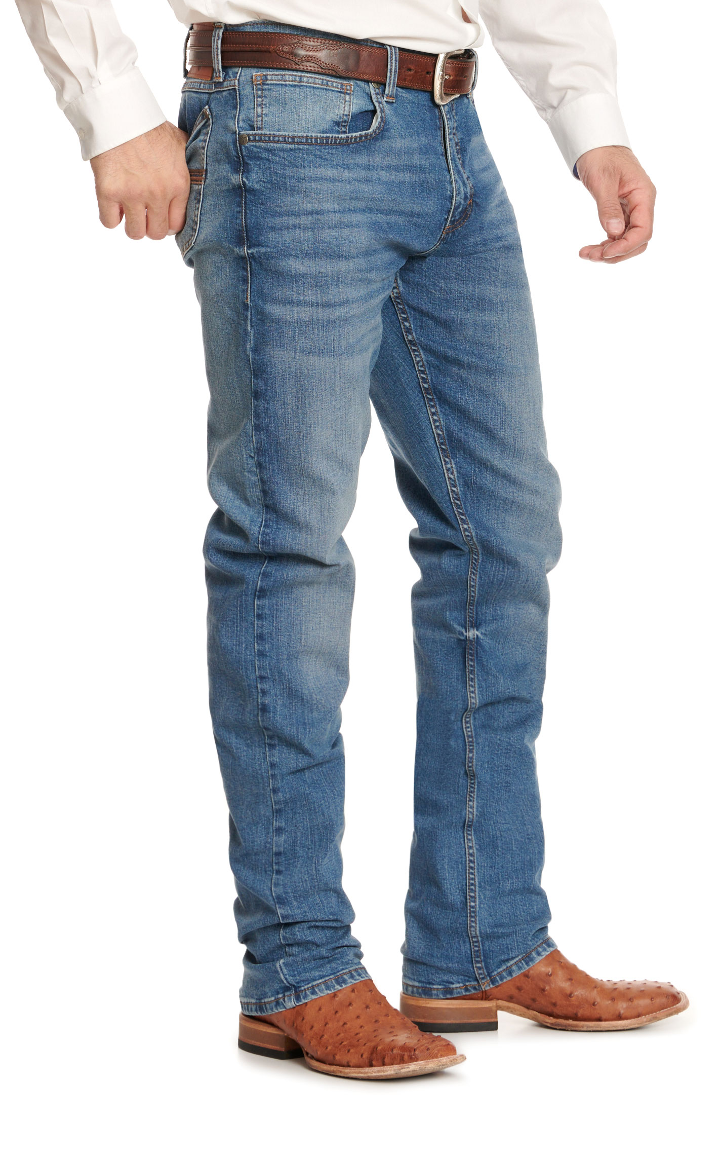 Wrangler 20X Men's Lakeway 44 Light-Medium Wash Slim Fit Straight Leg Jeans - Big & Tall Sizes - Image 1