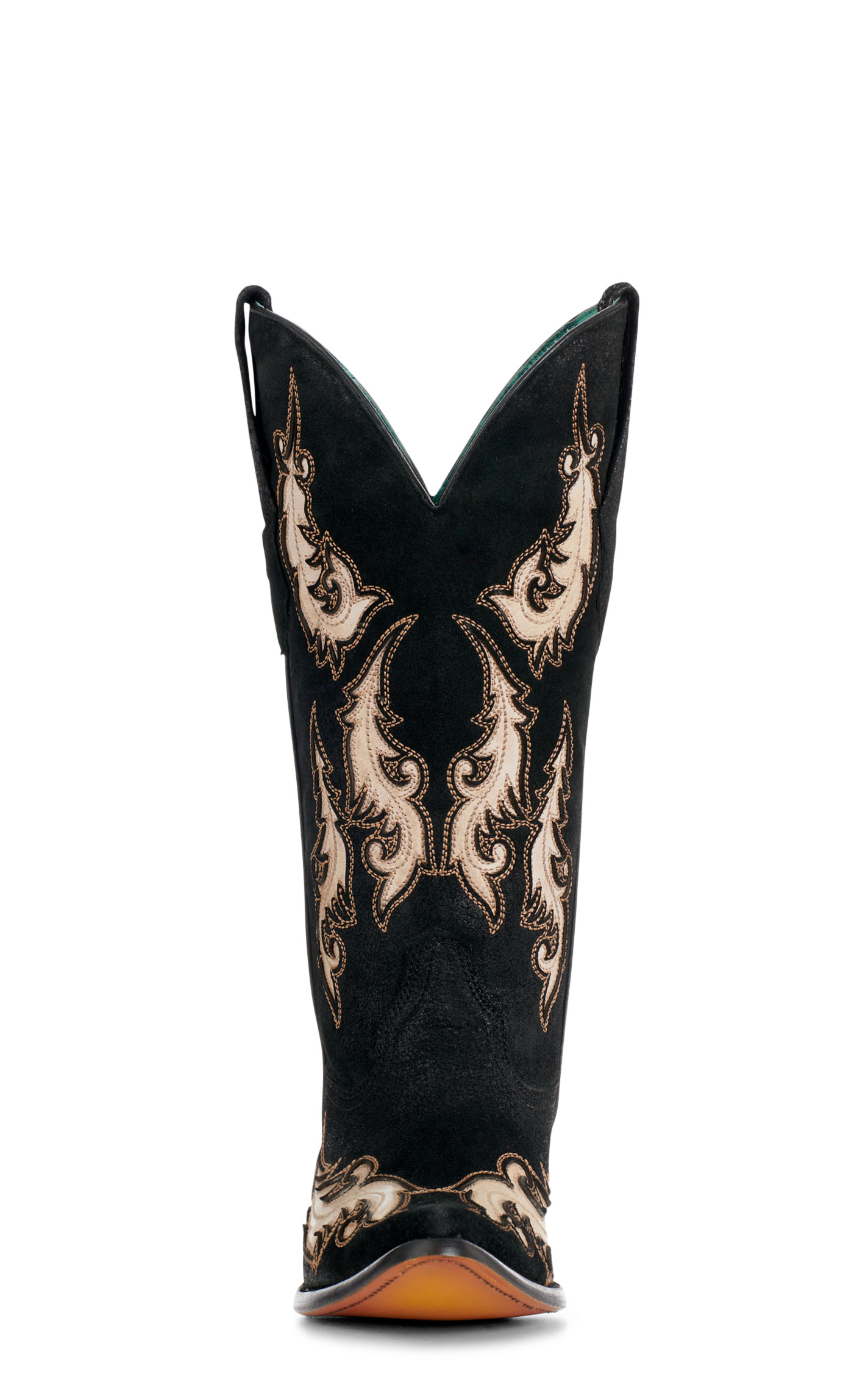 Corral Women's Black & Bone Inlay Stitched Snip Toe Cowboy Boots - Image 1