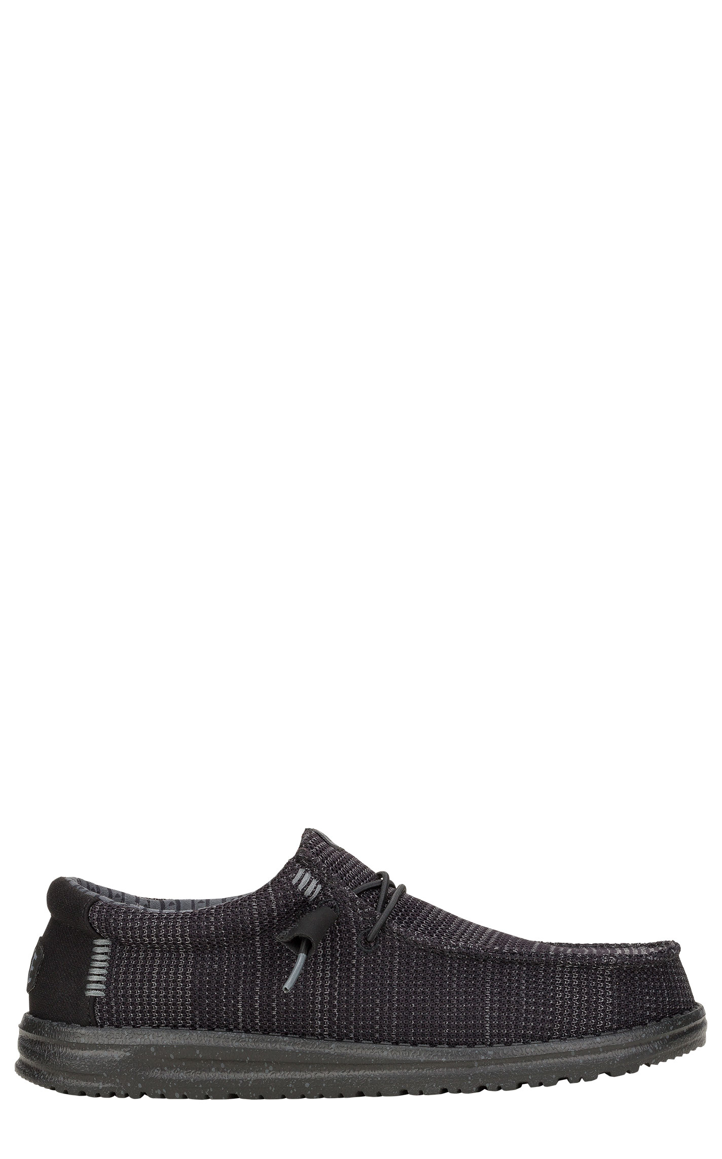 Hey Dude Men's Wally Black Tweed Stretch Mesh Sox Moc Shoes - Image 1