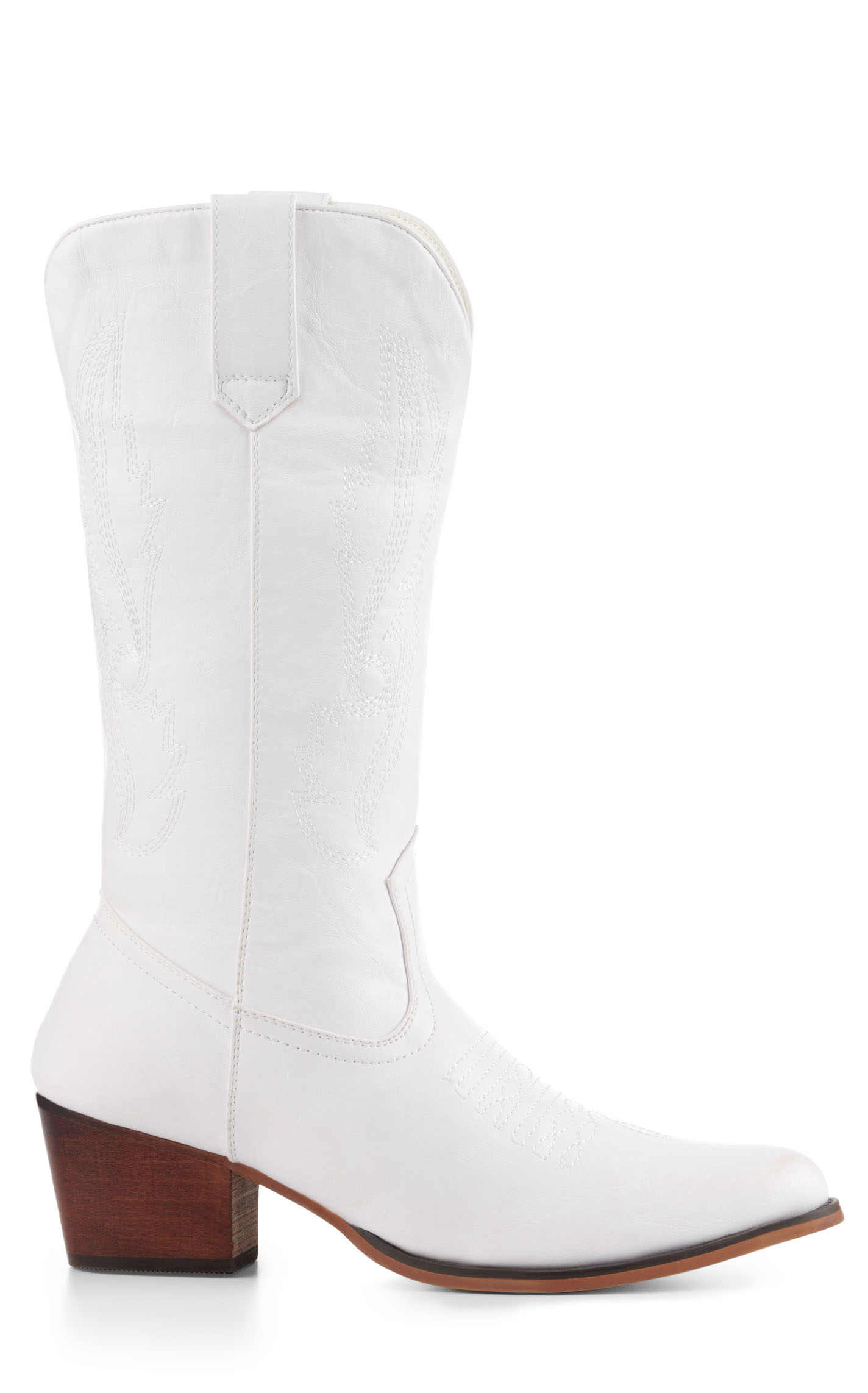 Roper Women's Nettie White Faux Leather Snip Toe Cowboy Boots - Image 1
