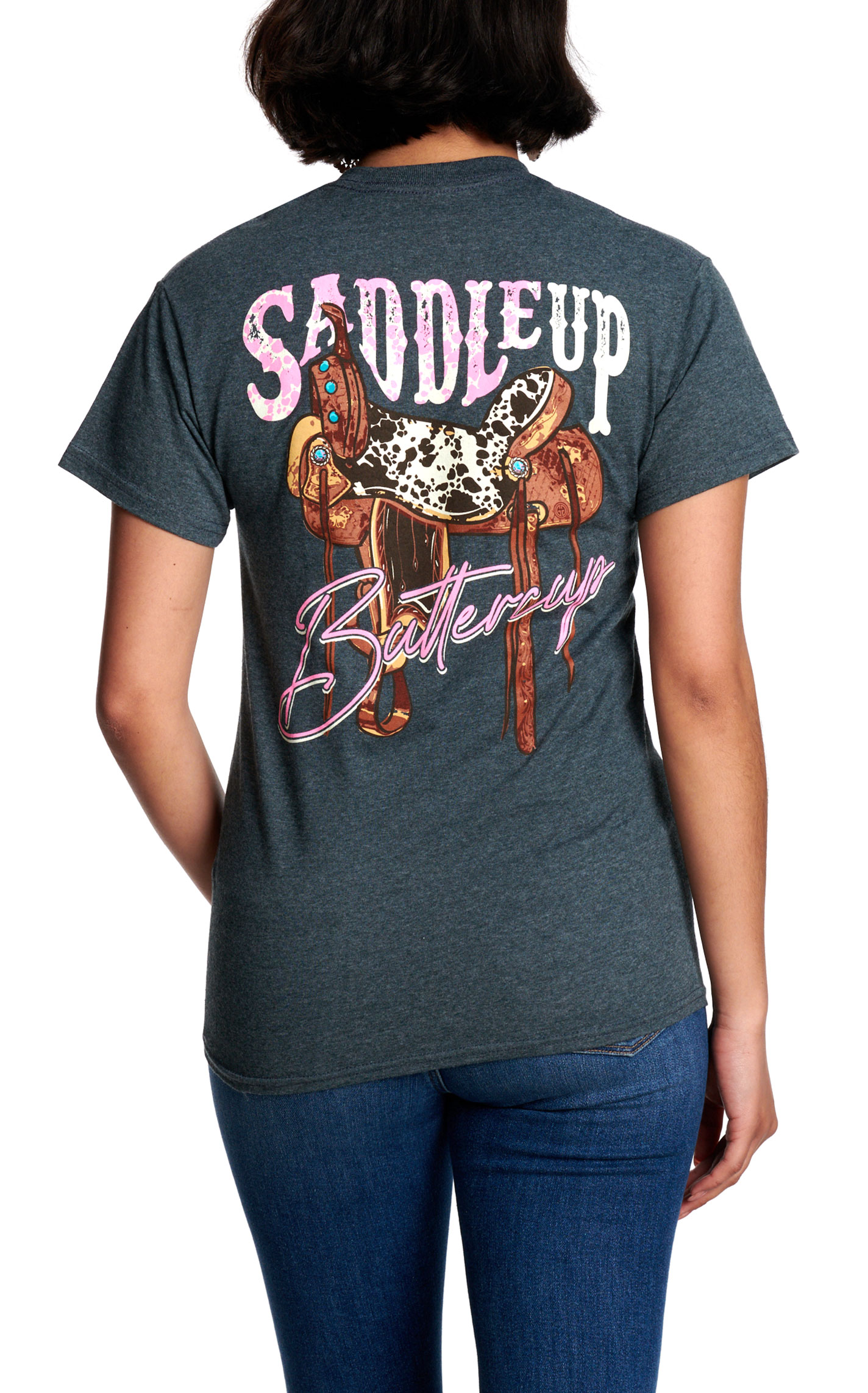 Girlie Girl Women's Dark Gray Graphic T-Shirt - Image 1