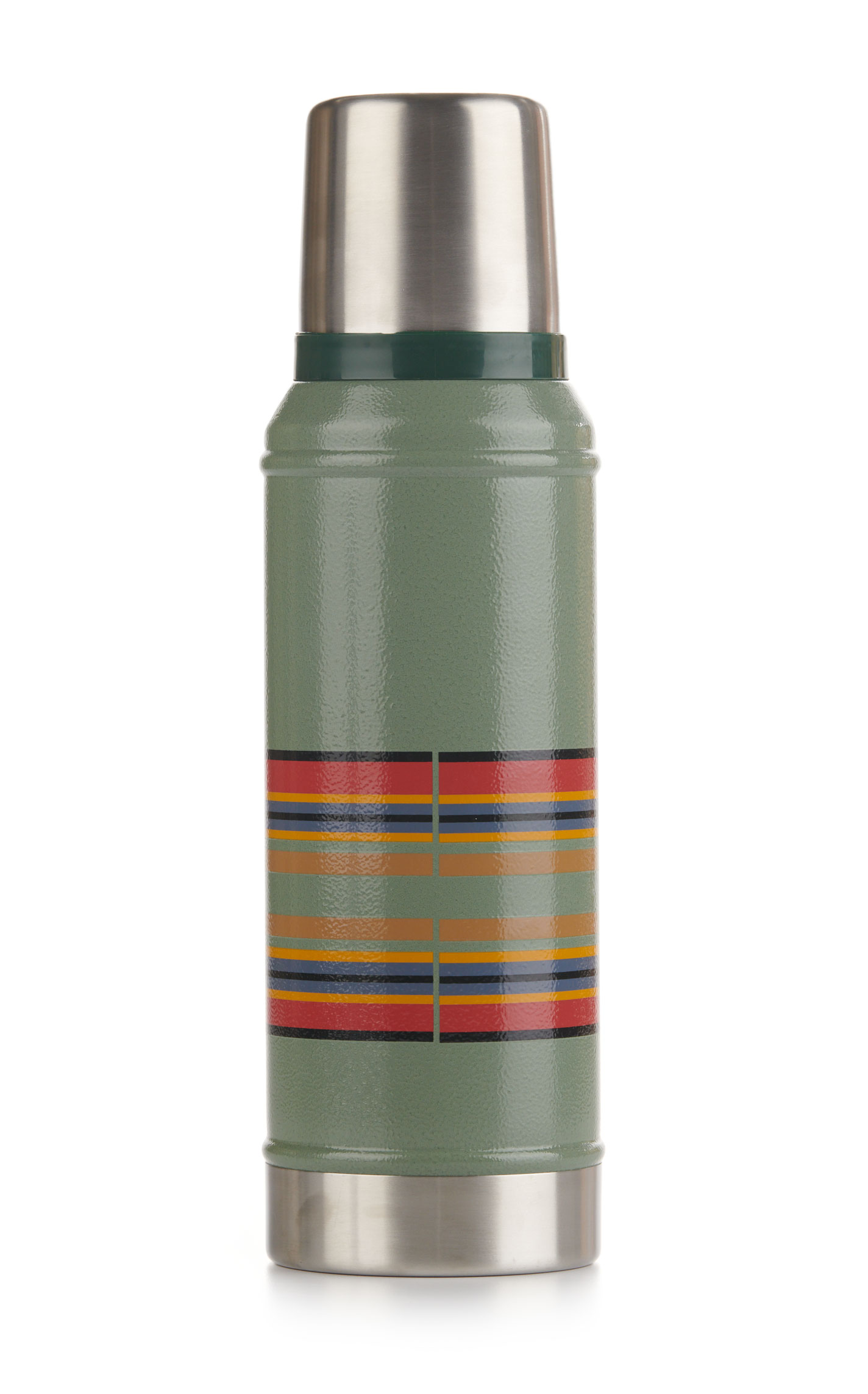 Stanley Pendleton Classic Sage Hammertone Green & Colorful Stripe 1.0 QT  Insulated Bottle - Image 1