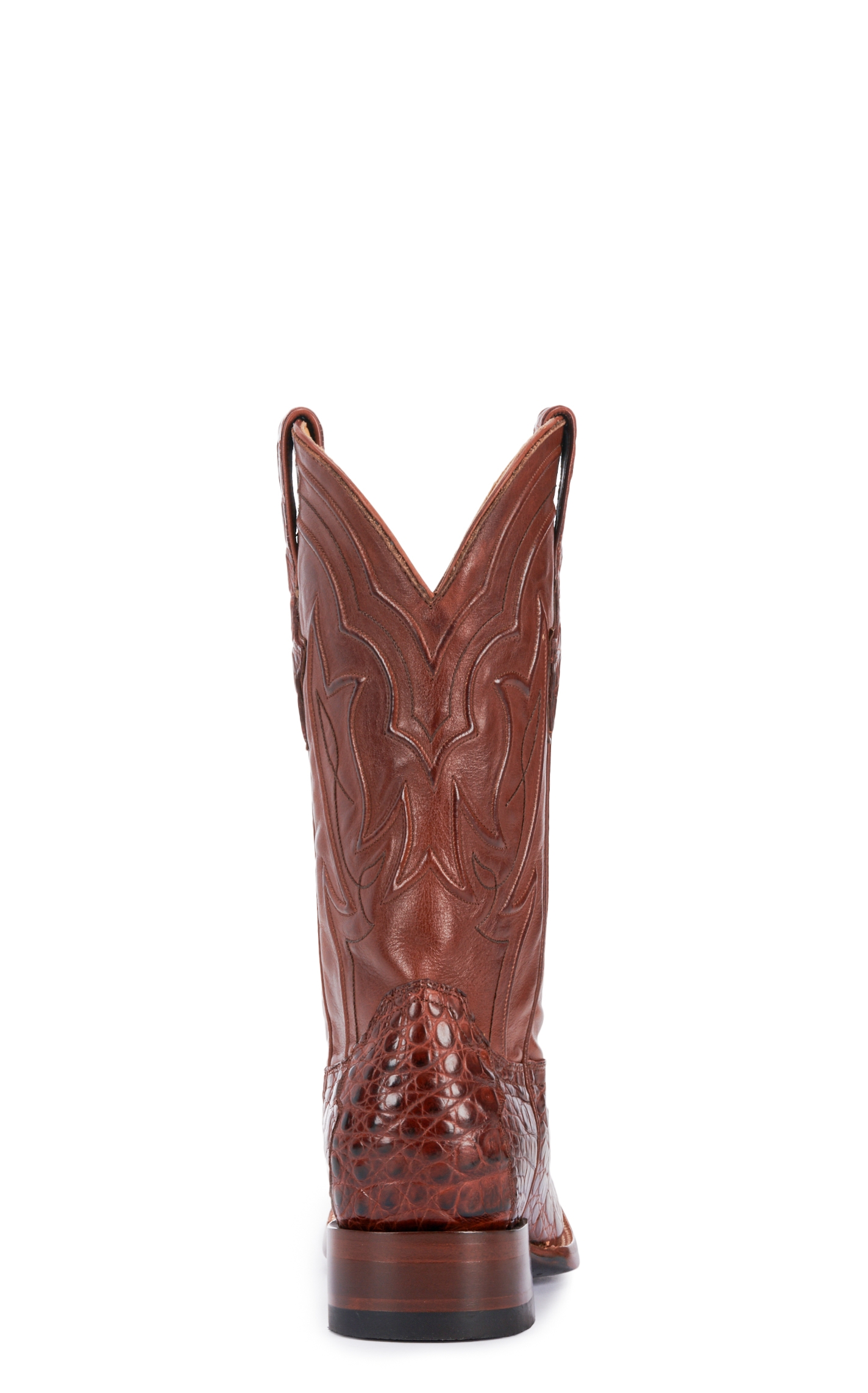 JRC & Sons Men's Drew Caiman Belly Wide Square Toe Exotic Cowboy Boot in Brandy - Image 1
