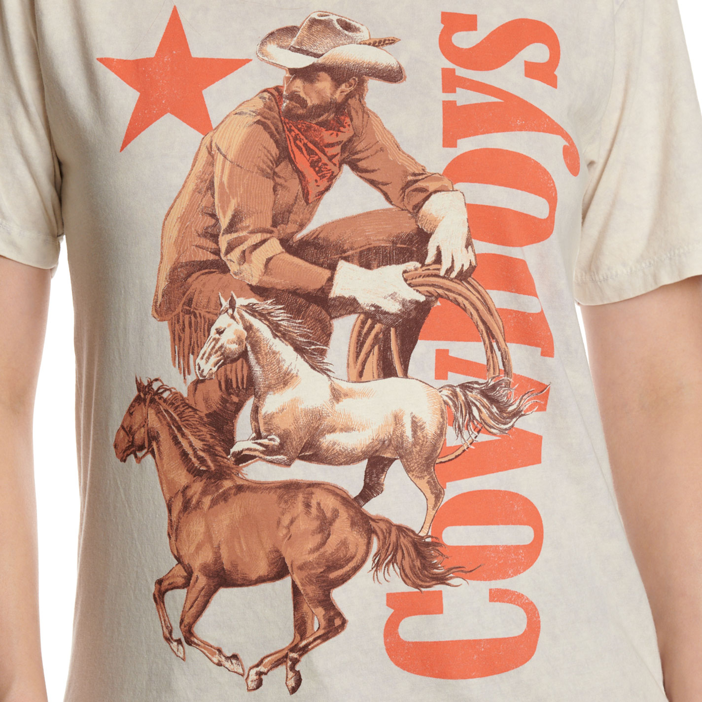 Lotus Fashion Women's Cowboys Off White Graphic T-Shirt - Image 2