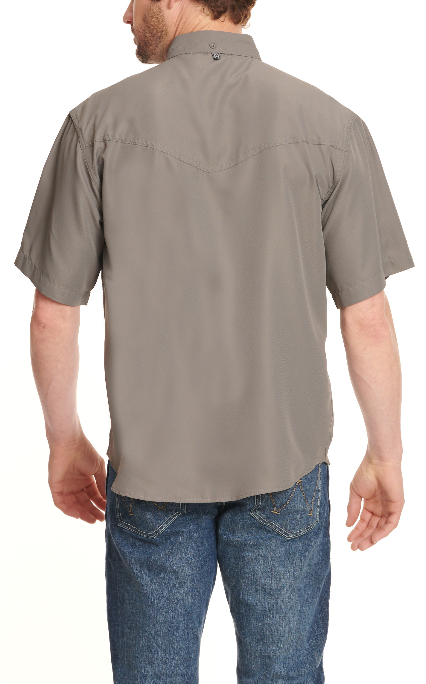 Rafter C Outdoors Men's Gray Putty Short Sleeve Fishing Shirt - Image 3