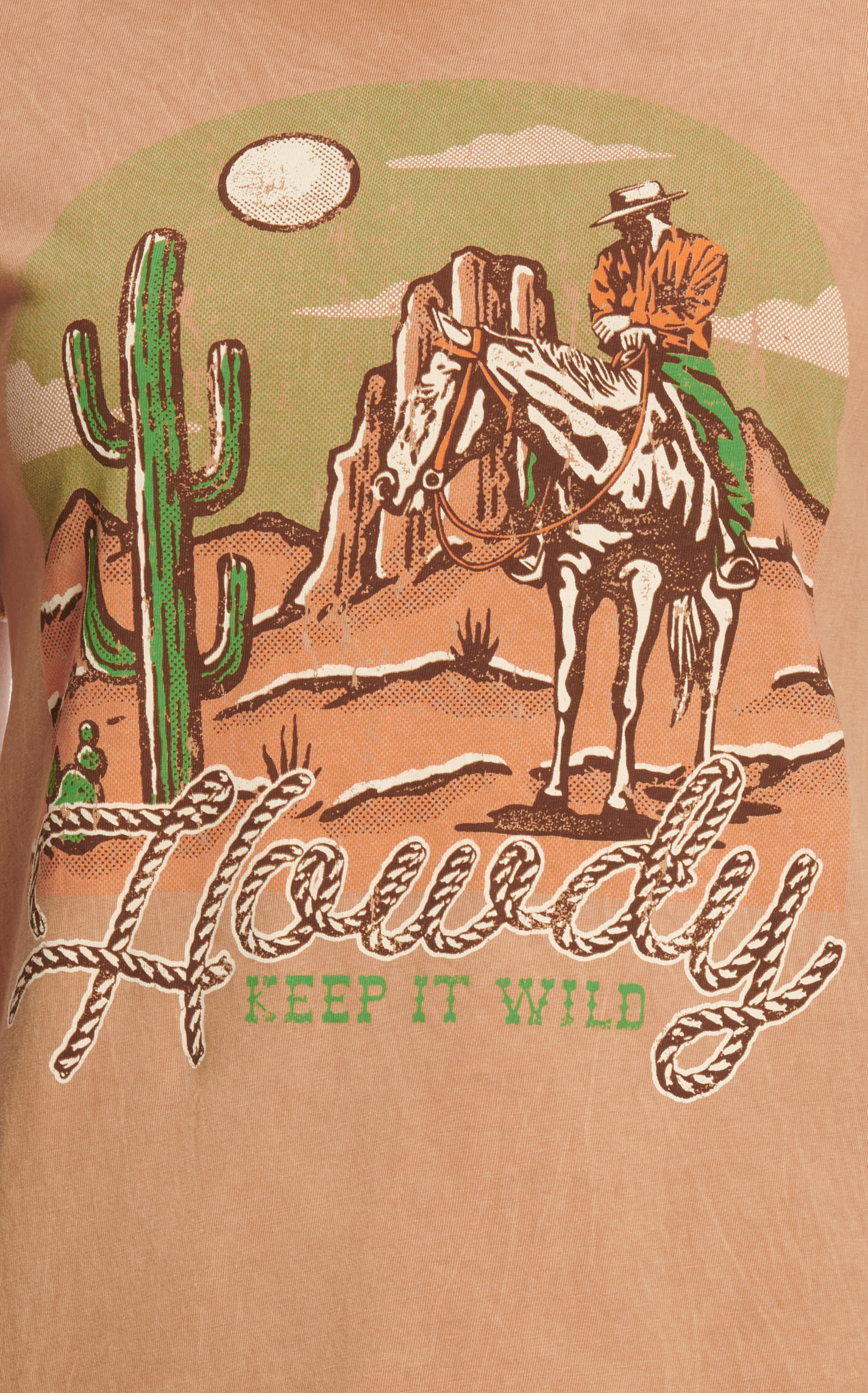 R.Rouge Women's Mocha Latte Howdy Keep It Wild Graphic T-Shirt - Image 1
