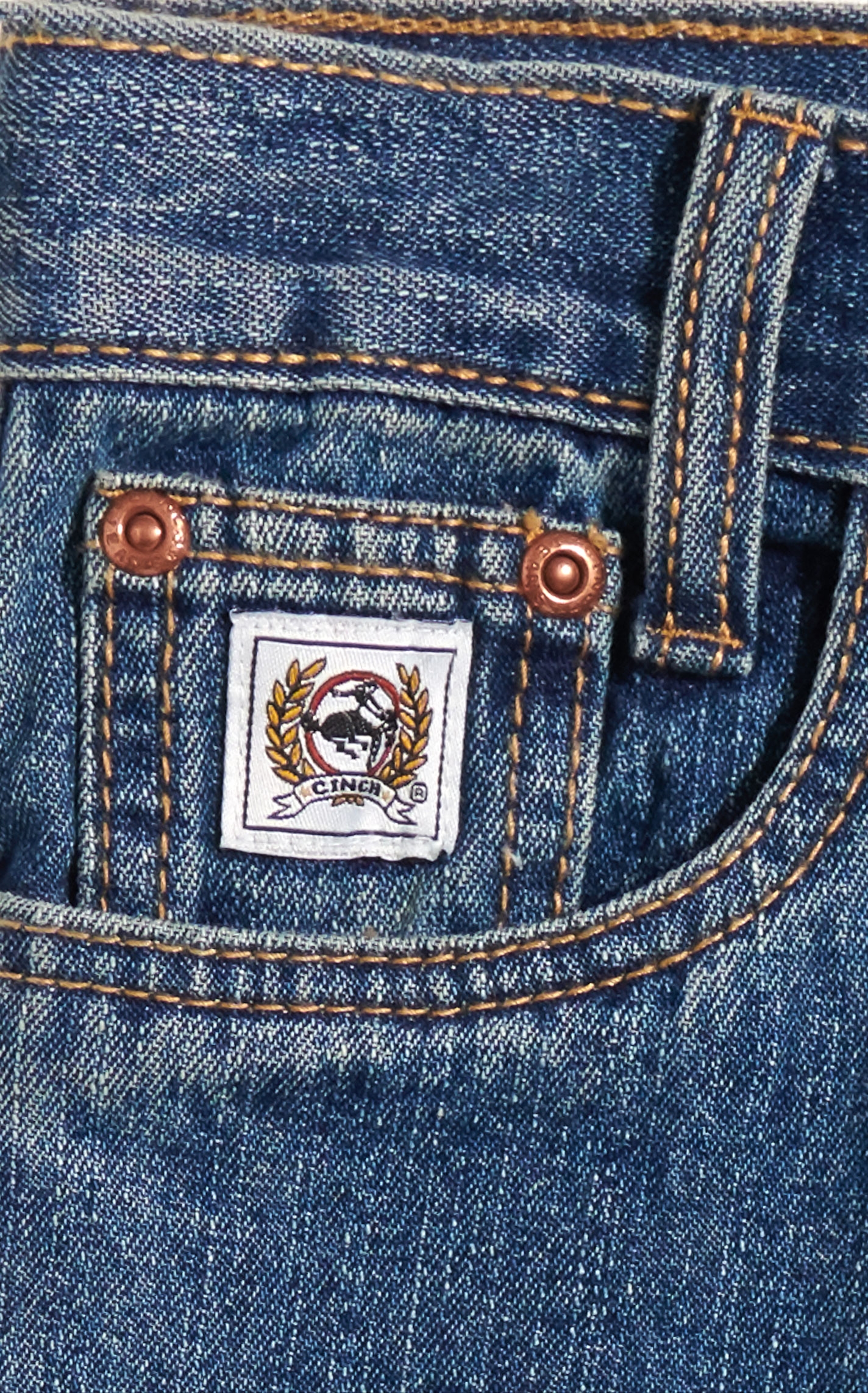 Cinch Boys' White Label Medium Wash Regular Fit Straight Leg Jeans (4-7) - Image 1