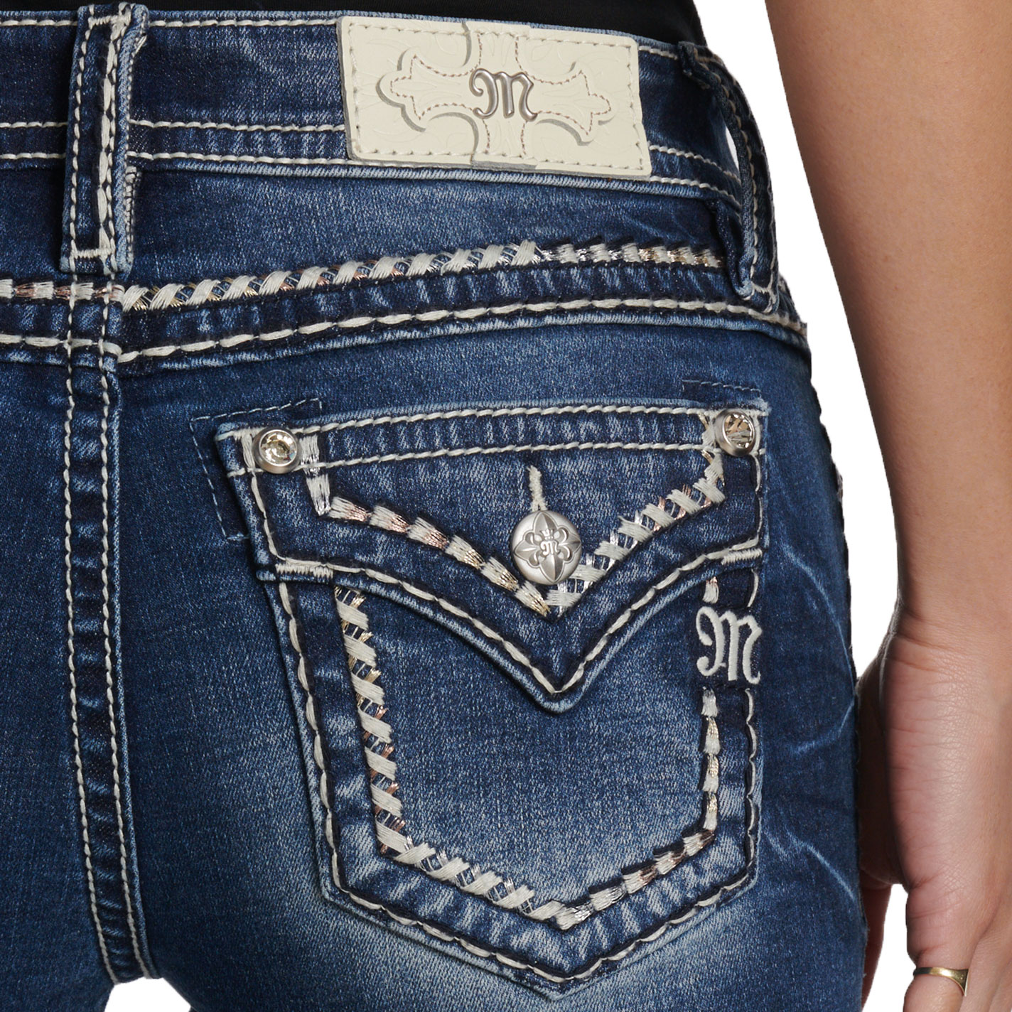 Miss Me Women's Dark Wash Heavy Stitch Boot Cut 32\