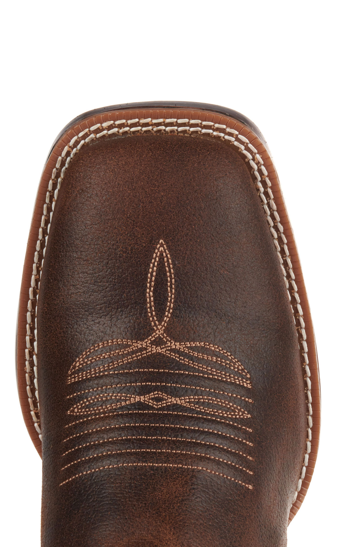Cavender's Men's Tobacco and Blue Feather Weight Wide Square Toe Cowboy Boots - Image 1
