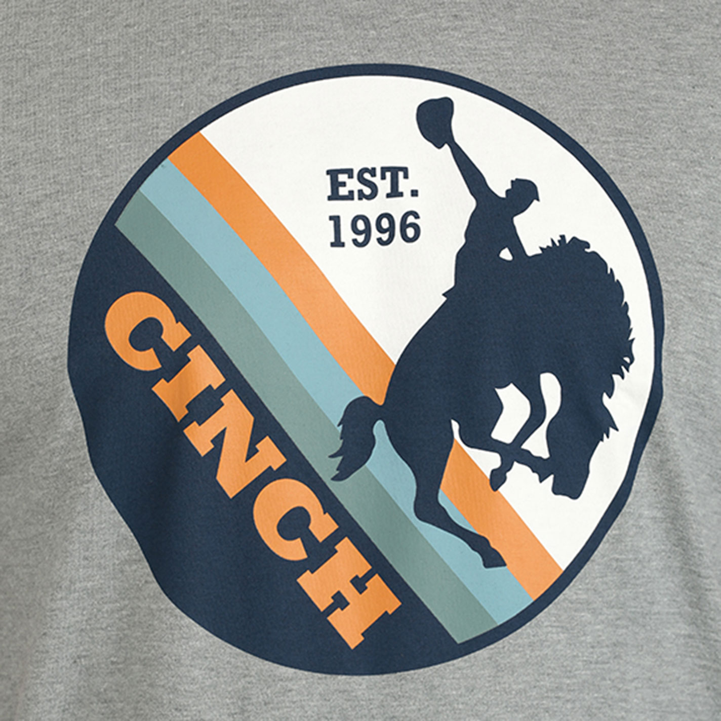 Cinch Men's Gray Bronc & Rider Circle Logo Graphic T-Shirt - Image 1