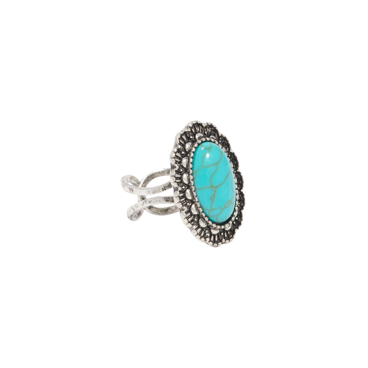 806 by Pink Panache Turquoise Oval Etched Concho Ring - Image 2