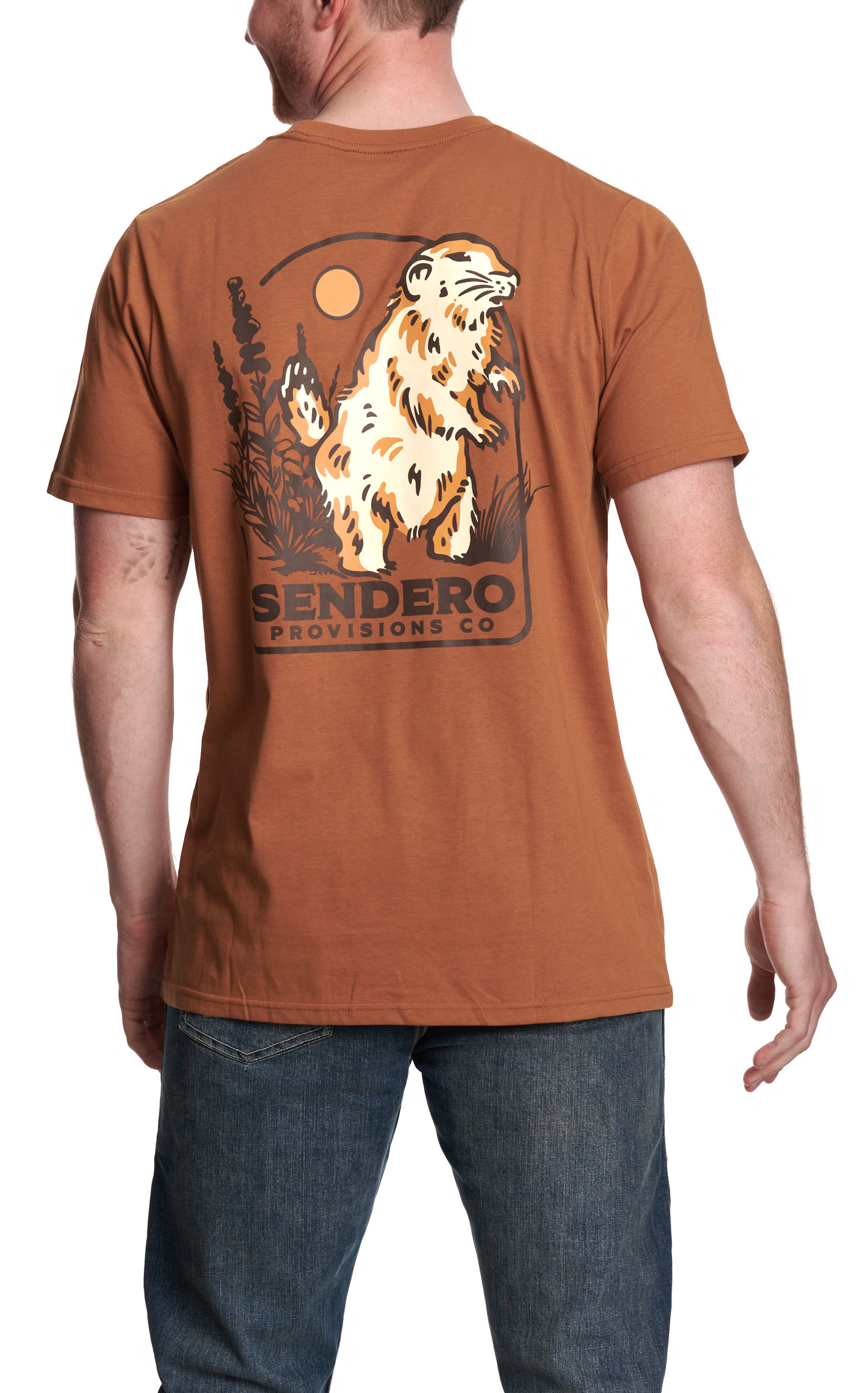 Sendero Provisions Co Men's Light Chocolate Meerkat Prairie Dog Graphic T-Shirt - Image 1