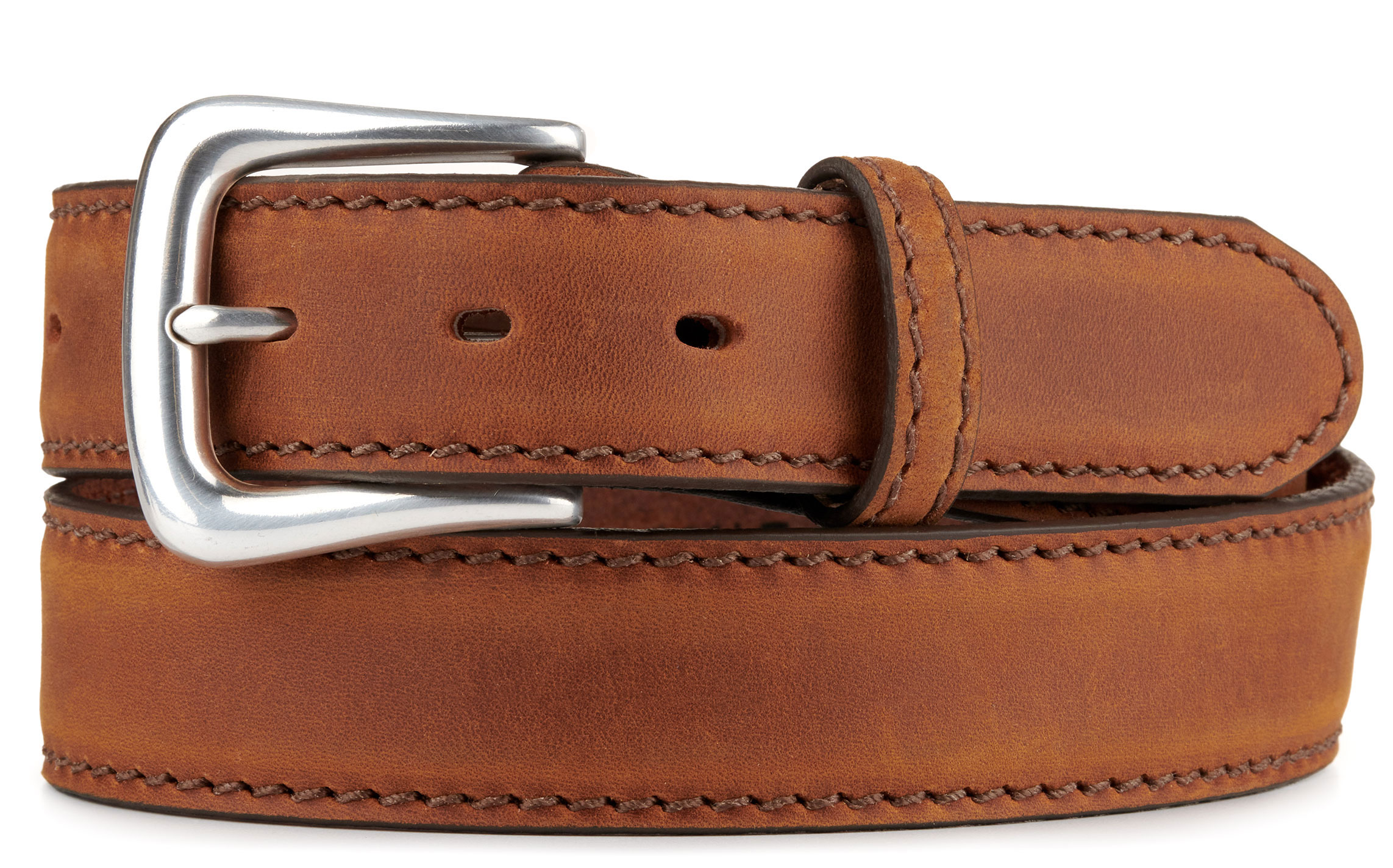 Justin Men's Solid Brown Leather Working Sport Western Belt - Image 1