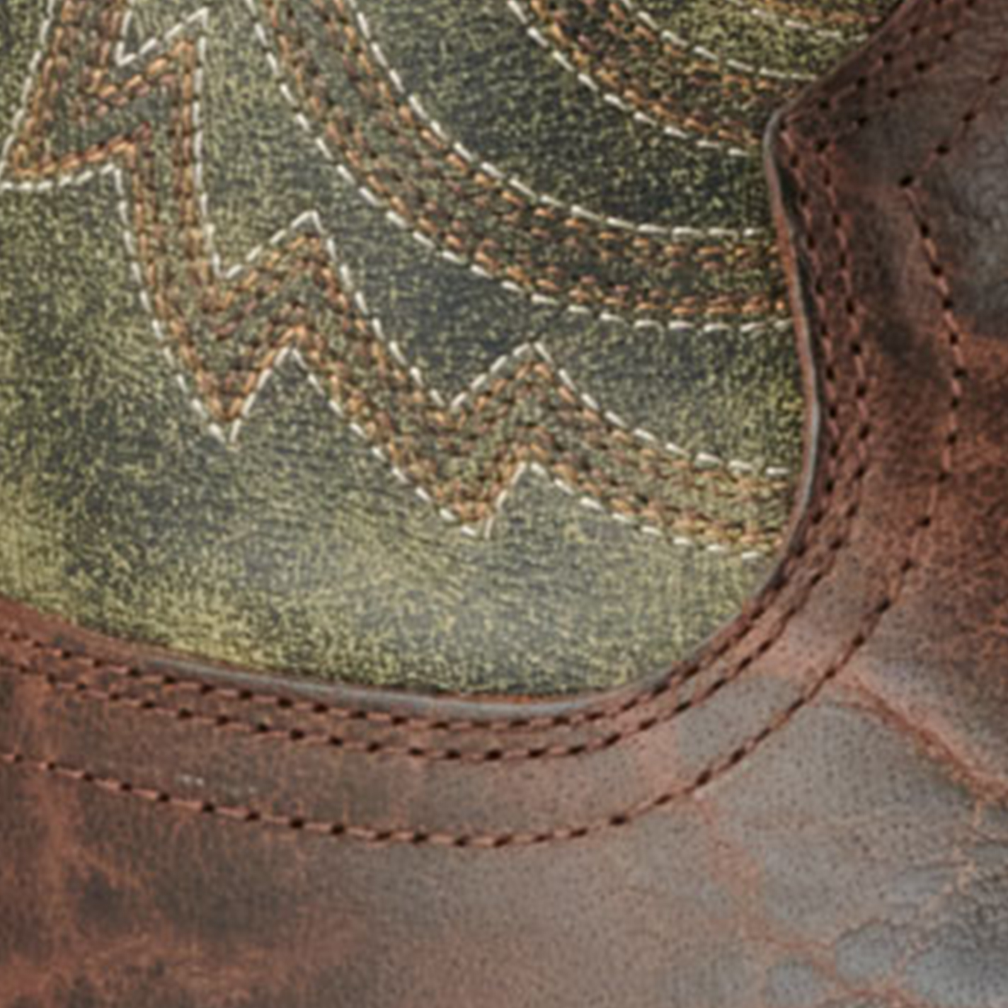 Ariat Men's Sport Big Country Green and Mahogany Elephant Print Wide Square Toe Cowboy Boots - Image 1