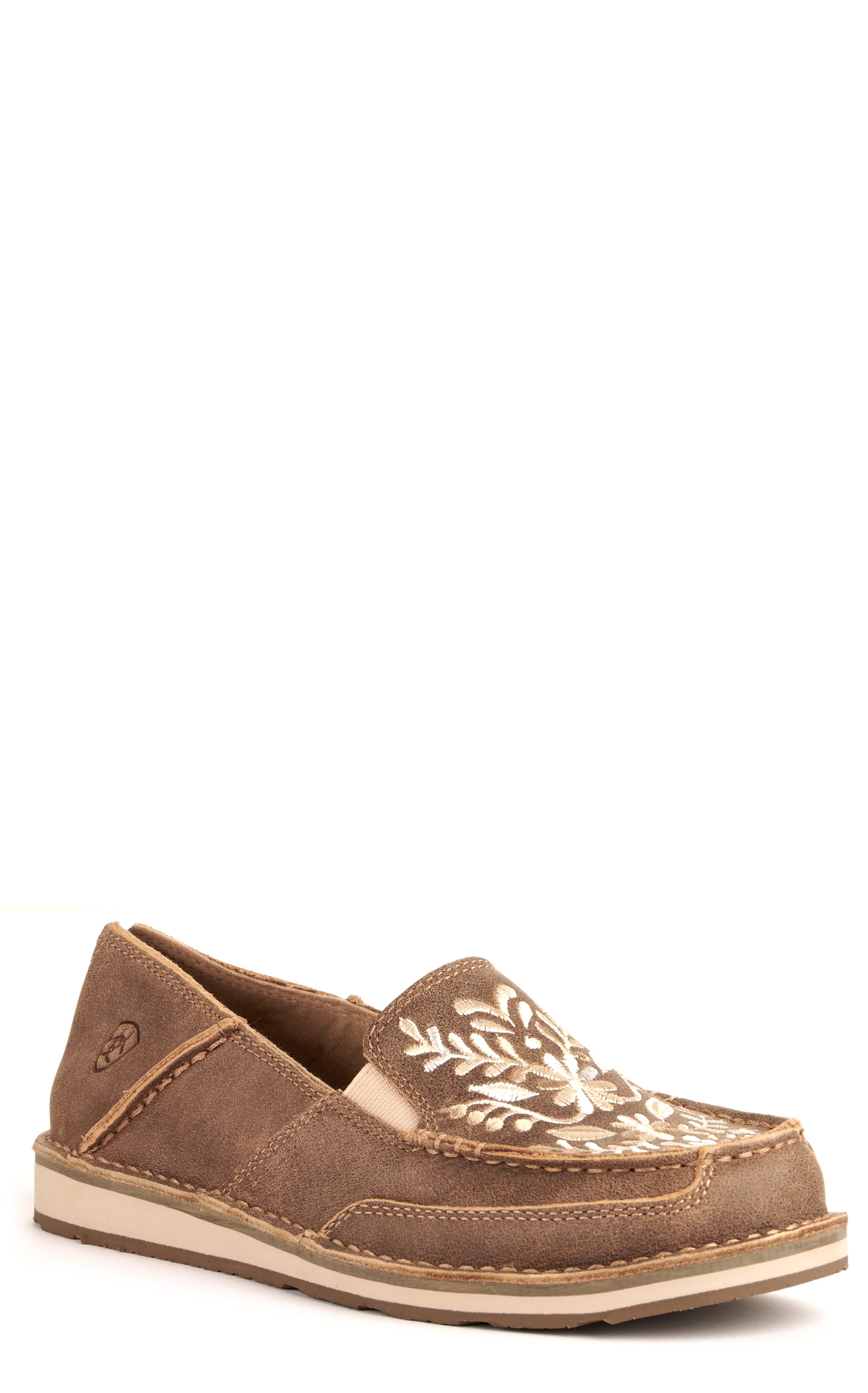 Ariat Ladies Cruiser Brown Bomber Embroidered Moc Toe Casual Shoes - Image 1