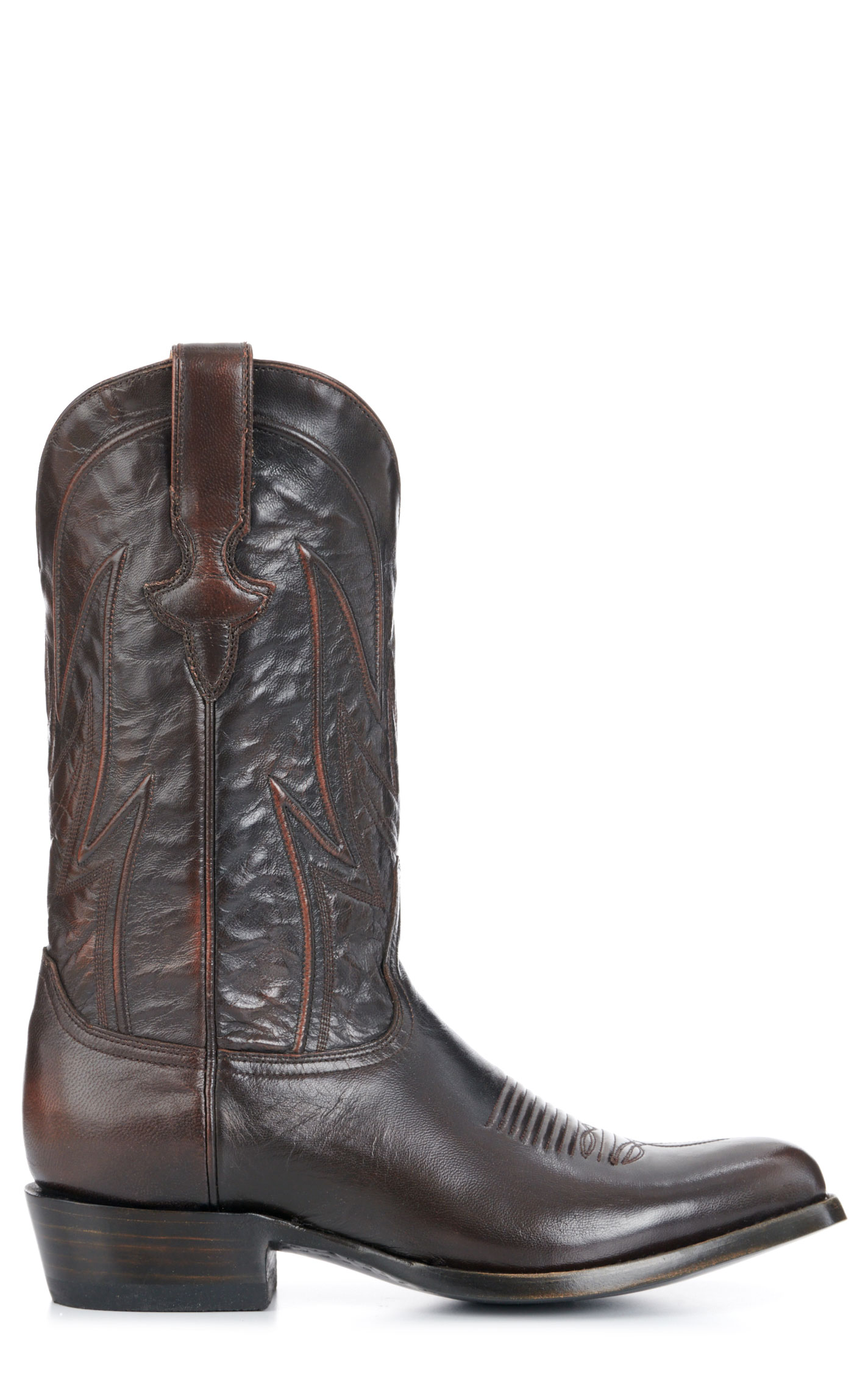 JRC & Sons Men's Creed Brush Off Goat Round Toe Cowboy Boot in Chocolate - Image 1
