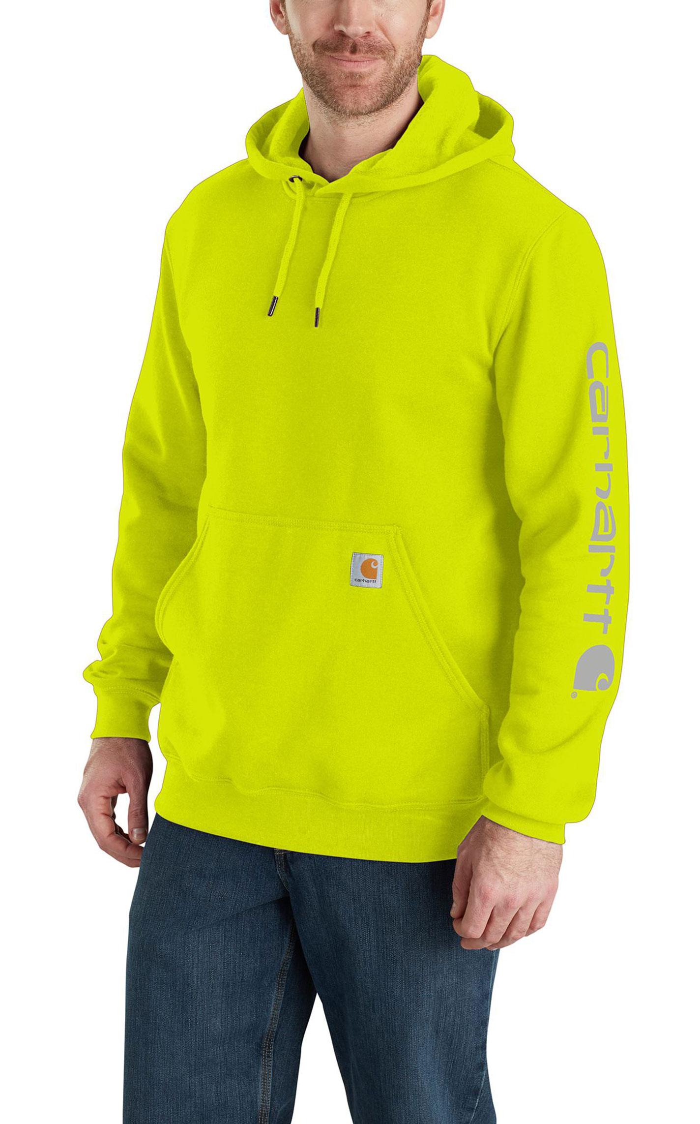 Carhartt Men's Brite Lime Logo Work Hoodie - Image 1