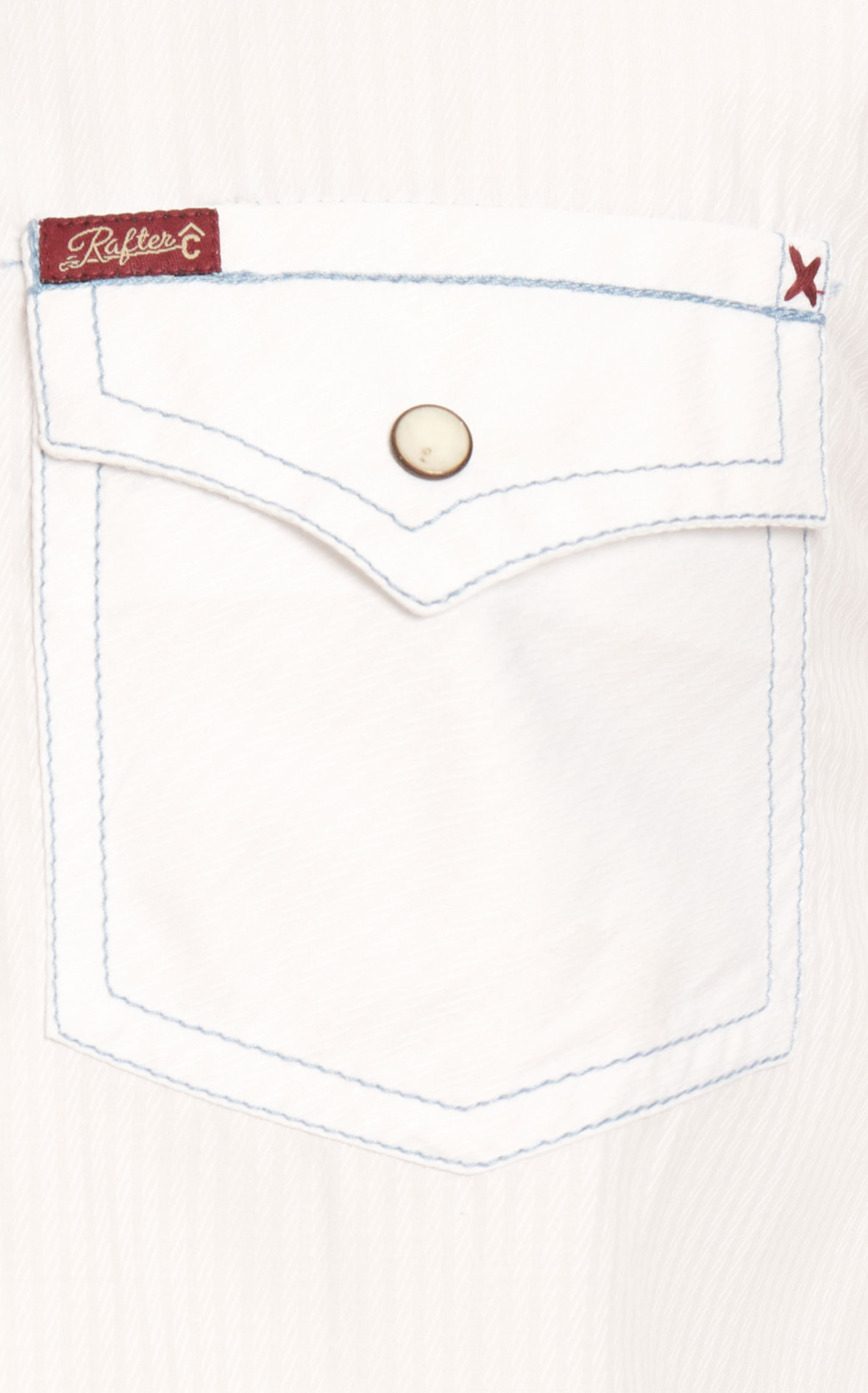 Rafter C Red Dirt Collection Men's Textured White Dobby No Iron Long Sleeve Stretch Western Shirt - Image 4